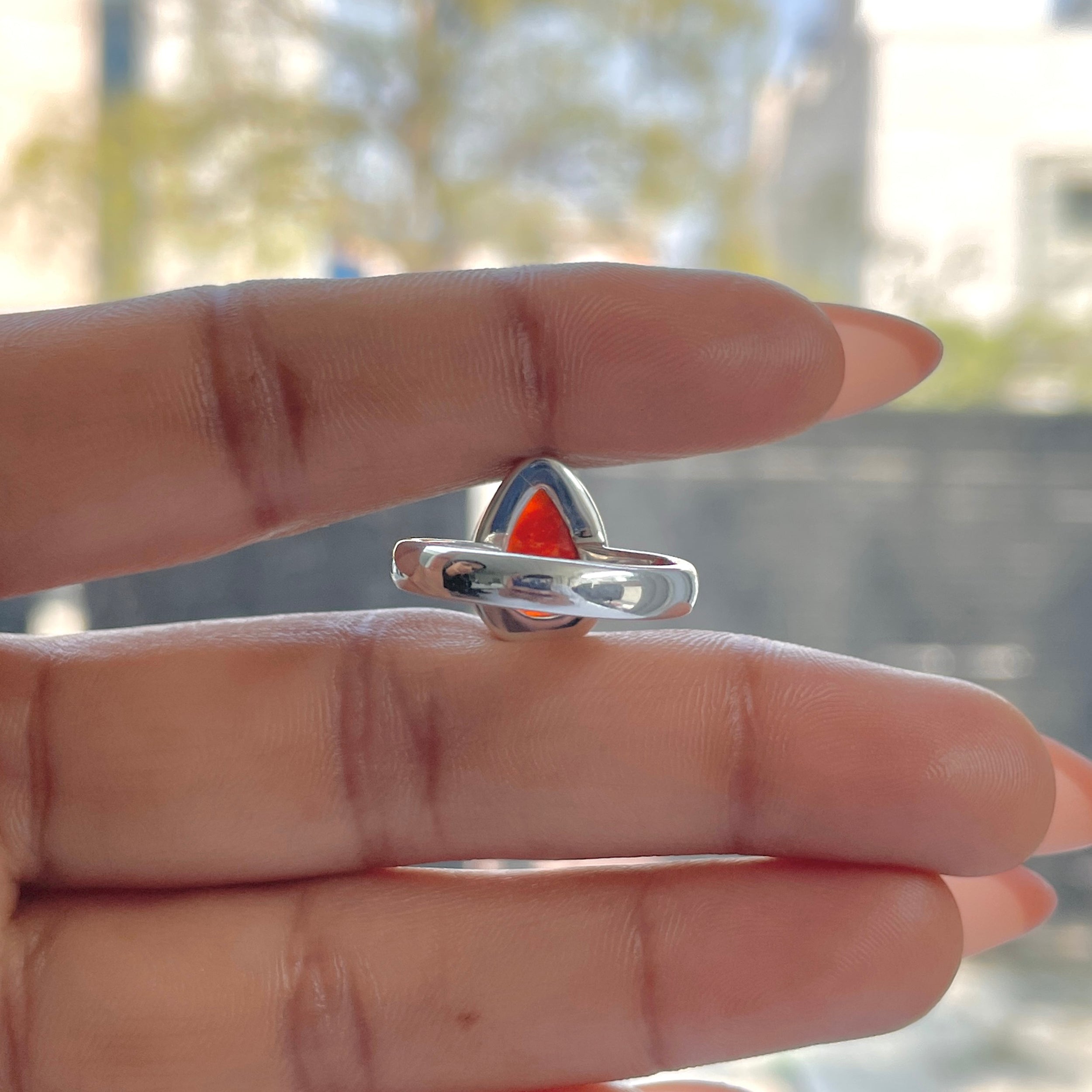 Hessonite Garnet Adjustable Ring-(HSG-R-9.)