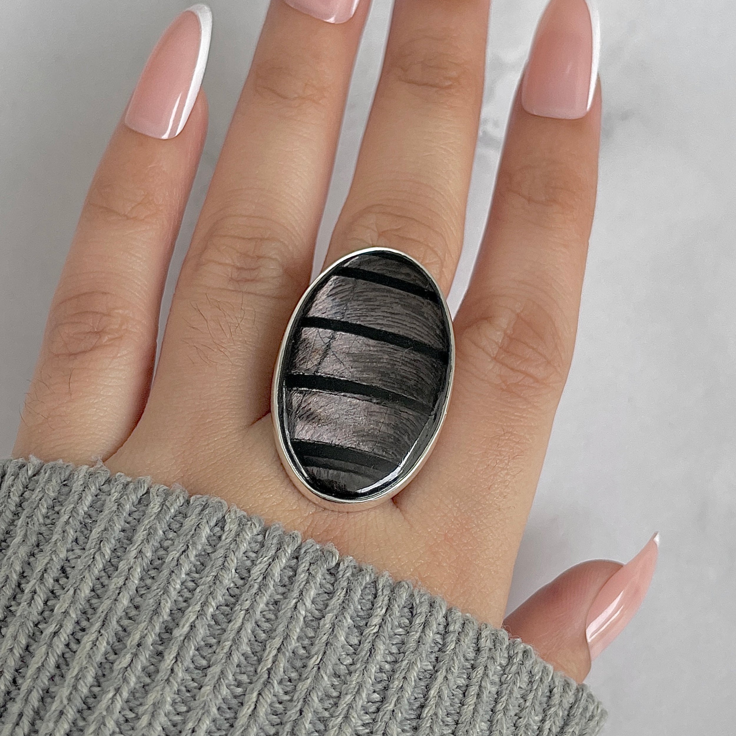 Hypersthene Adjustable Ring-(HYP-R-42.)