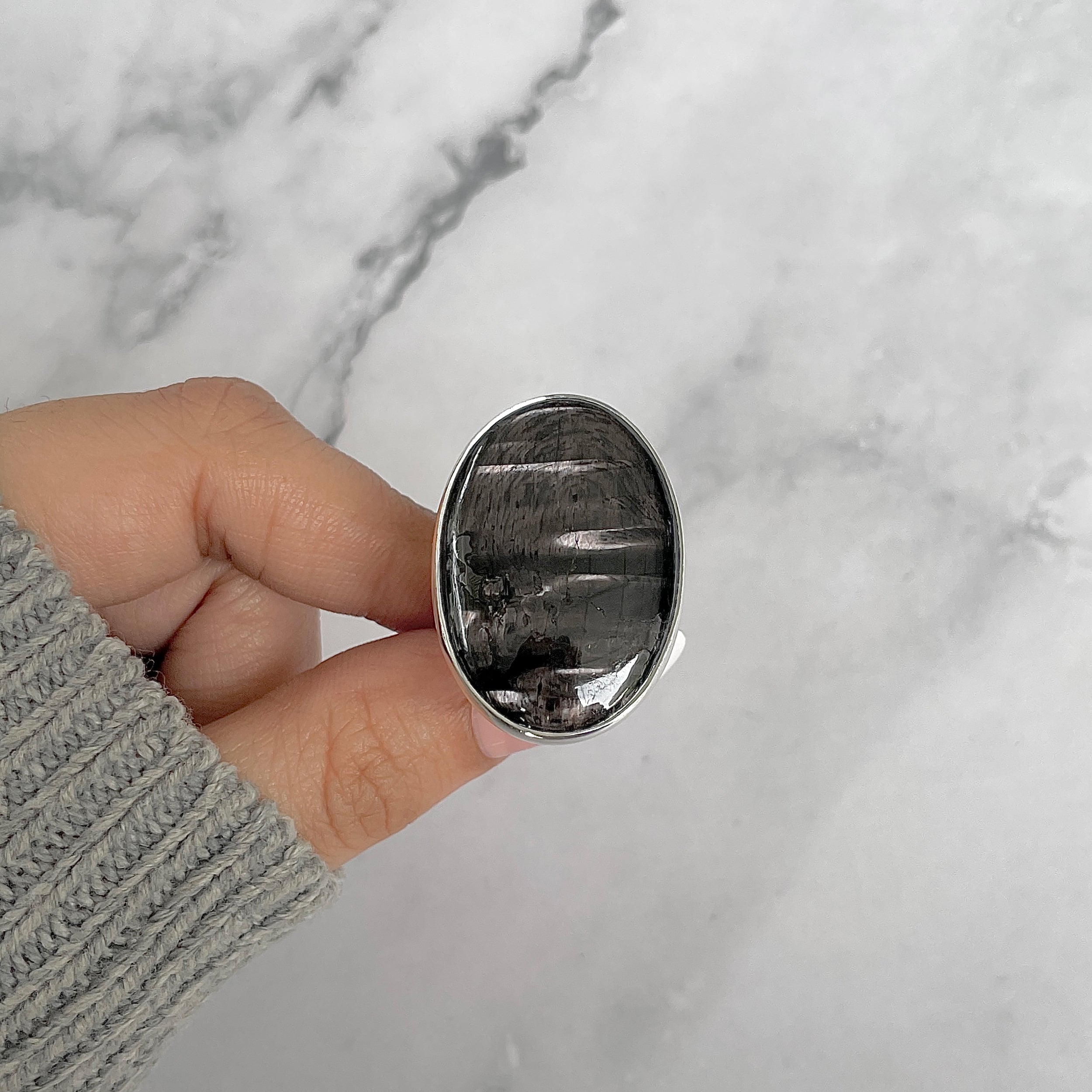 Hypersthene Adjustable Ring-(HYP-R-46.)