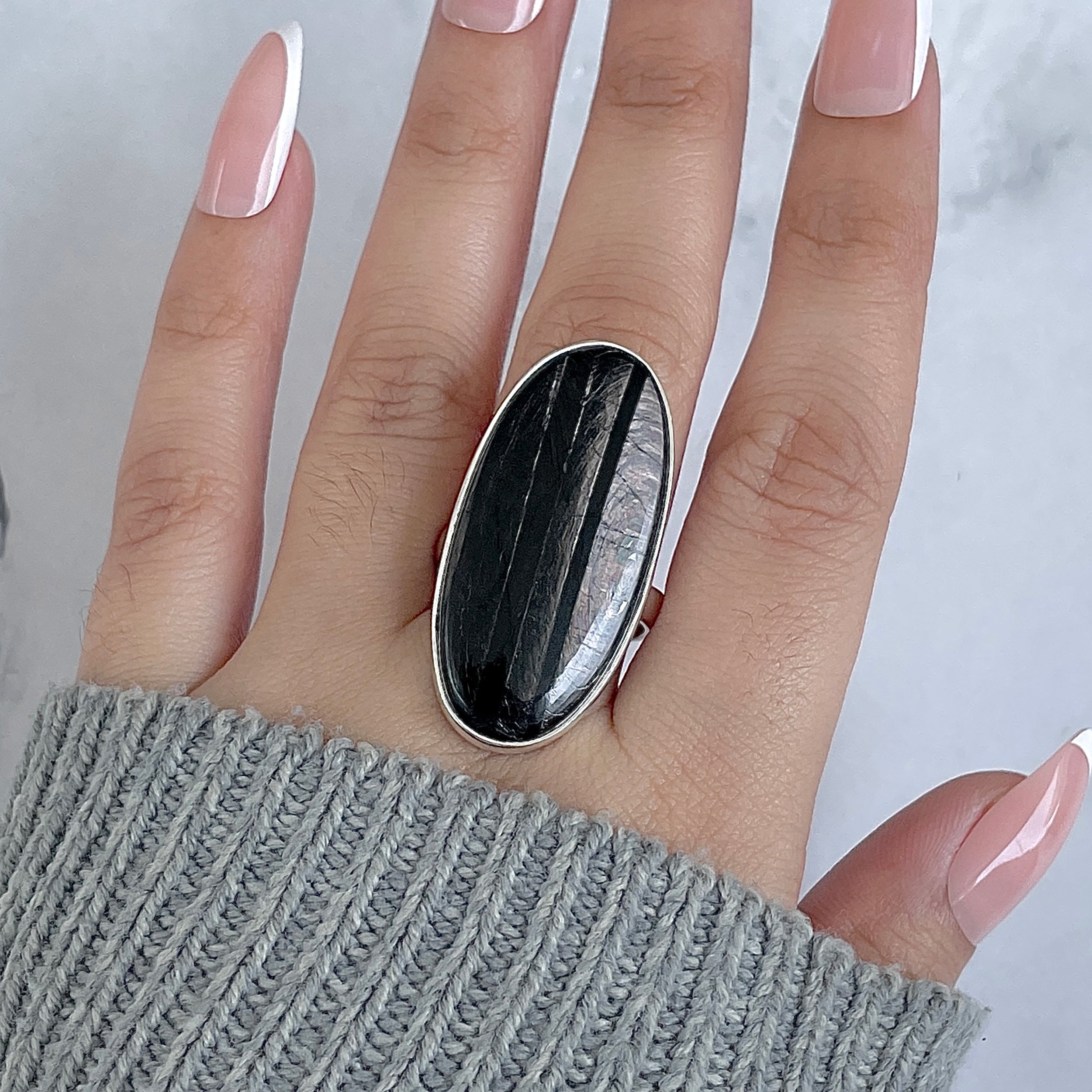 Hypersthene Adjustable Ring-(HYP-R-48.)