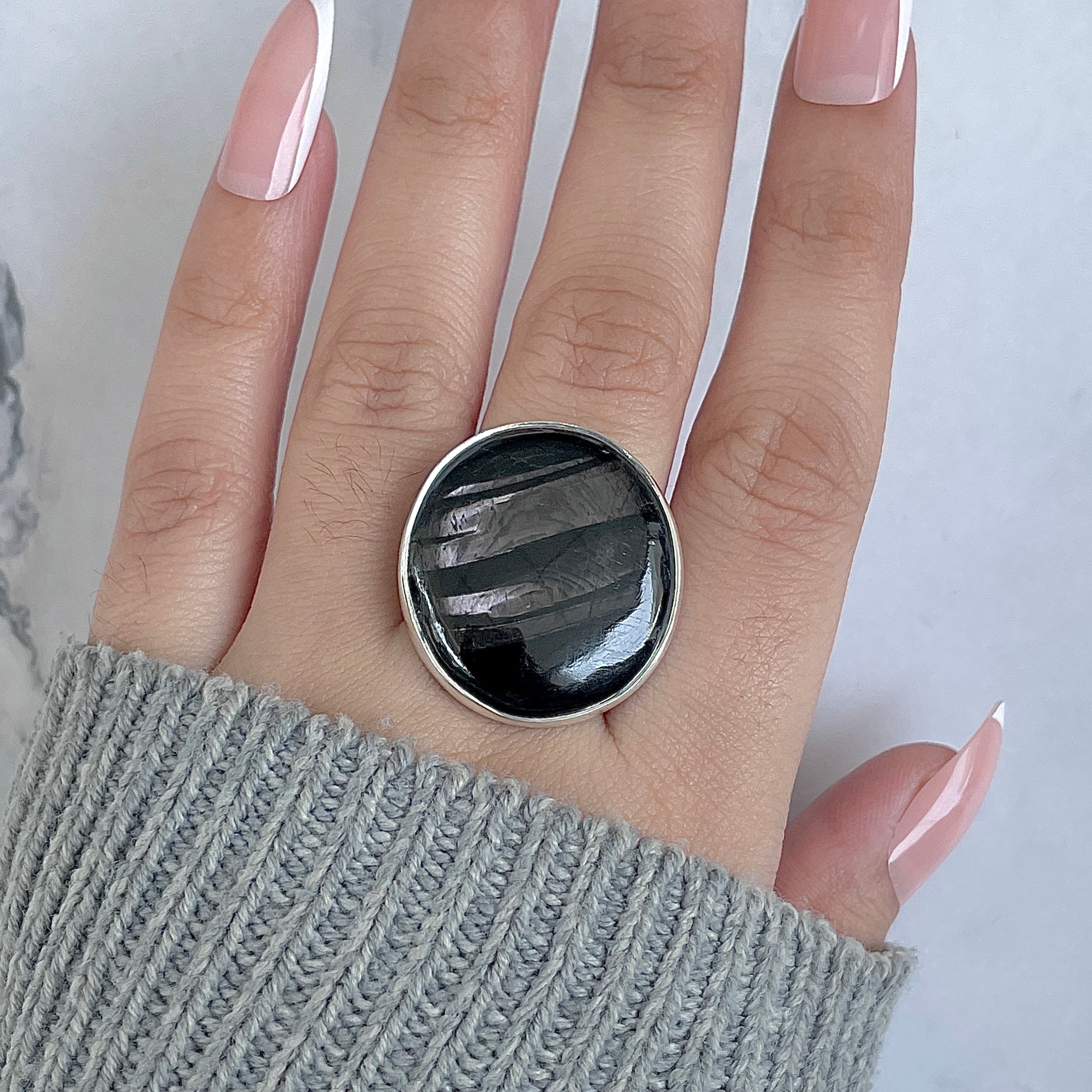 Hypersthene Adjustable Ring-(HYP-R-49.)