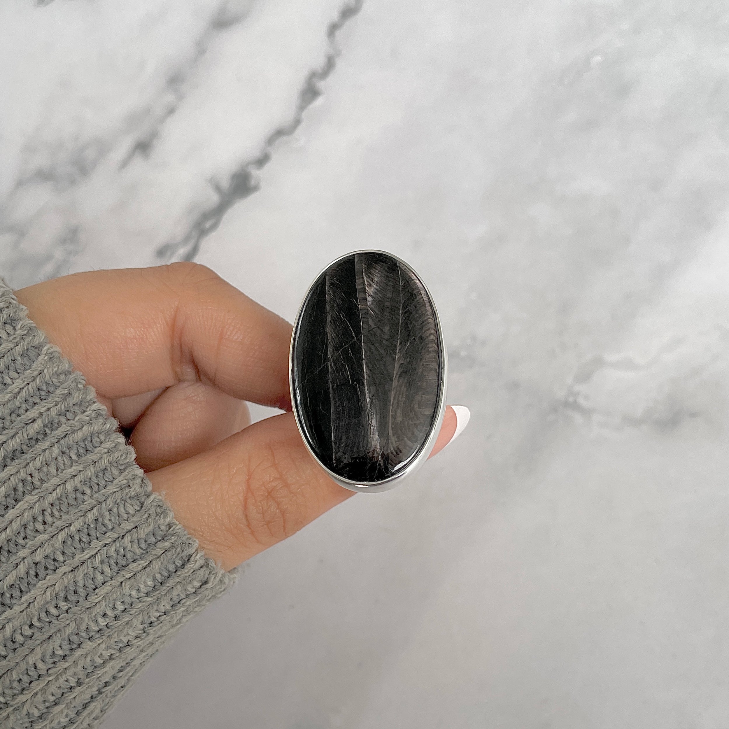 Hypersthene Adjustable Ring-(HYP-R-52.)