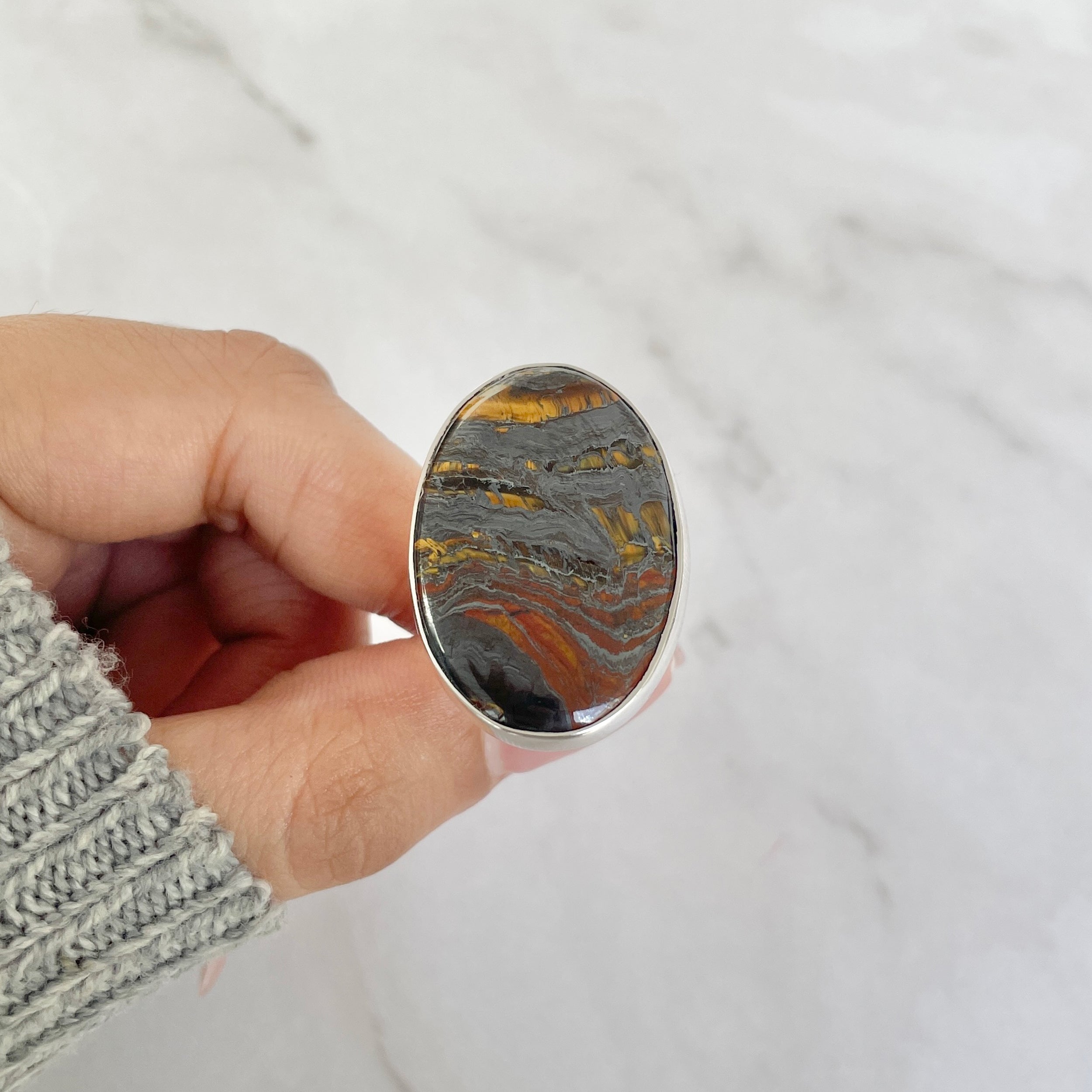 Iron Tiger Eye Ring-(ITE-R-14.)