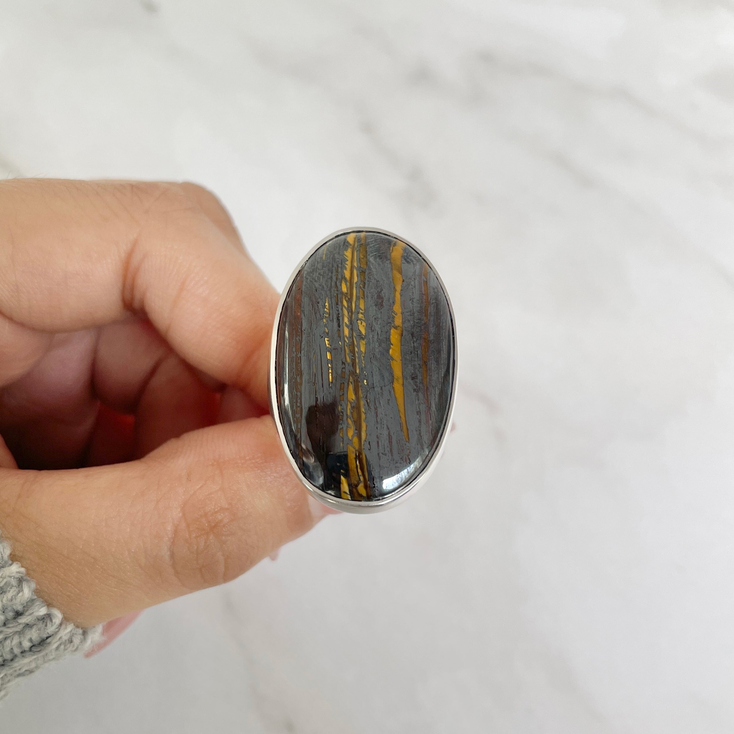 Iron Tiger Eye Ring-(ITE-R-15.)