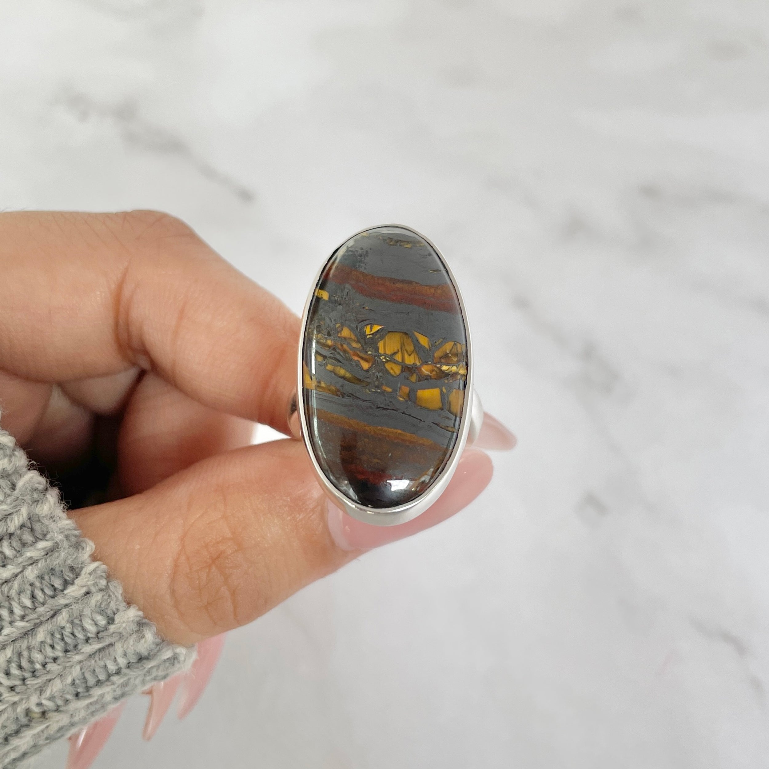 Iron Tiger Eye Ring-(ITE-R-20.)