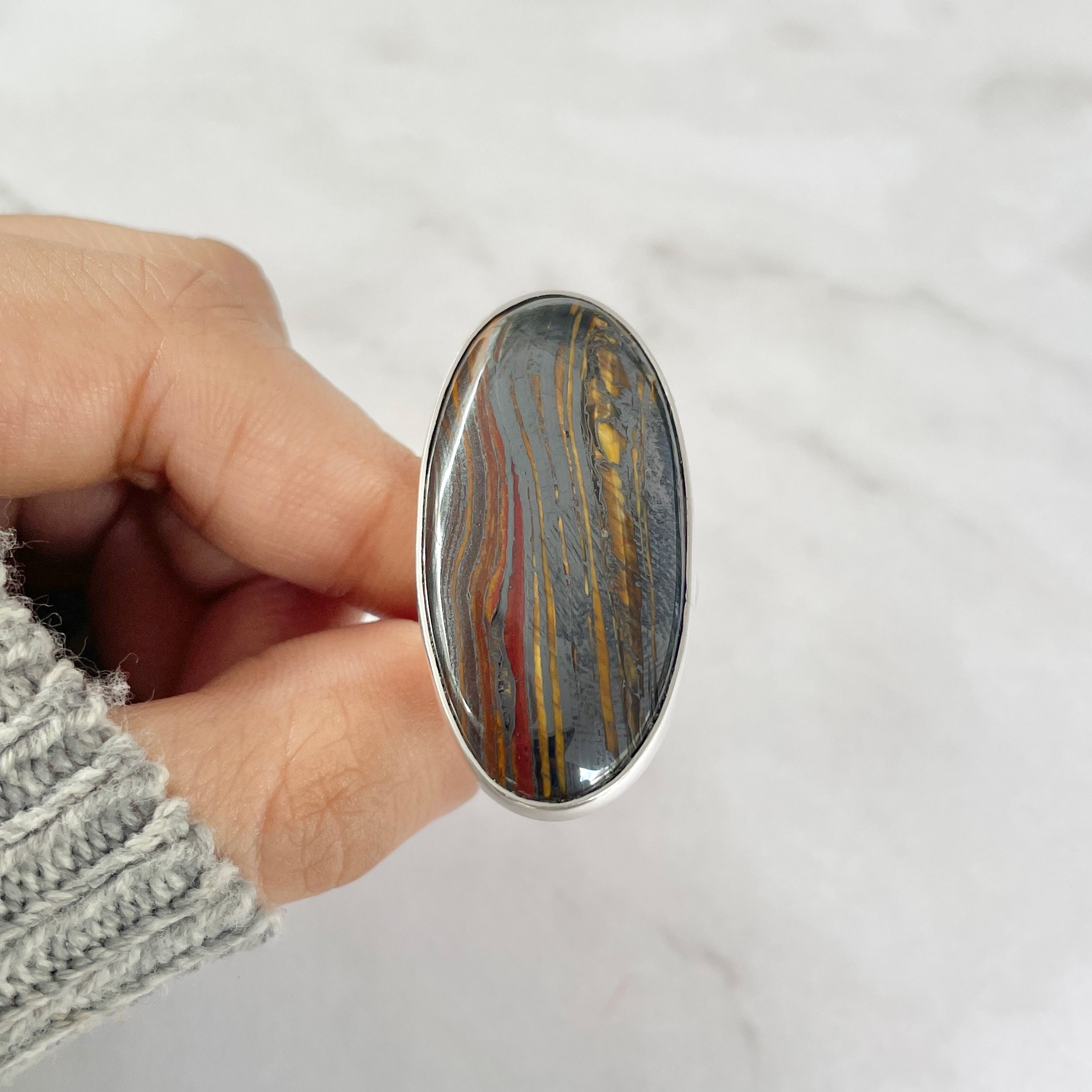 Iron Tiger Eye Ring-(ITE-R-26.)