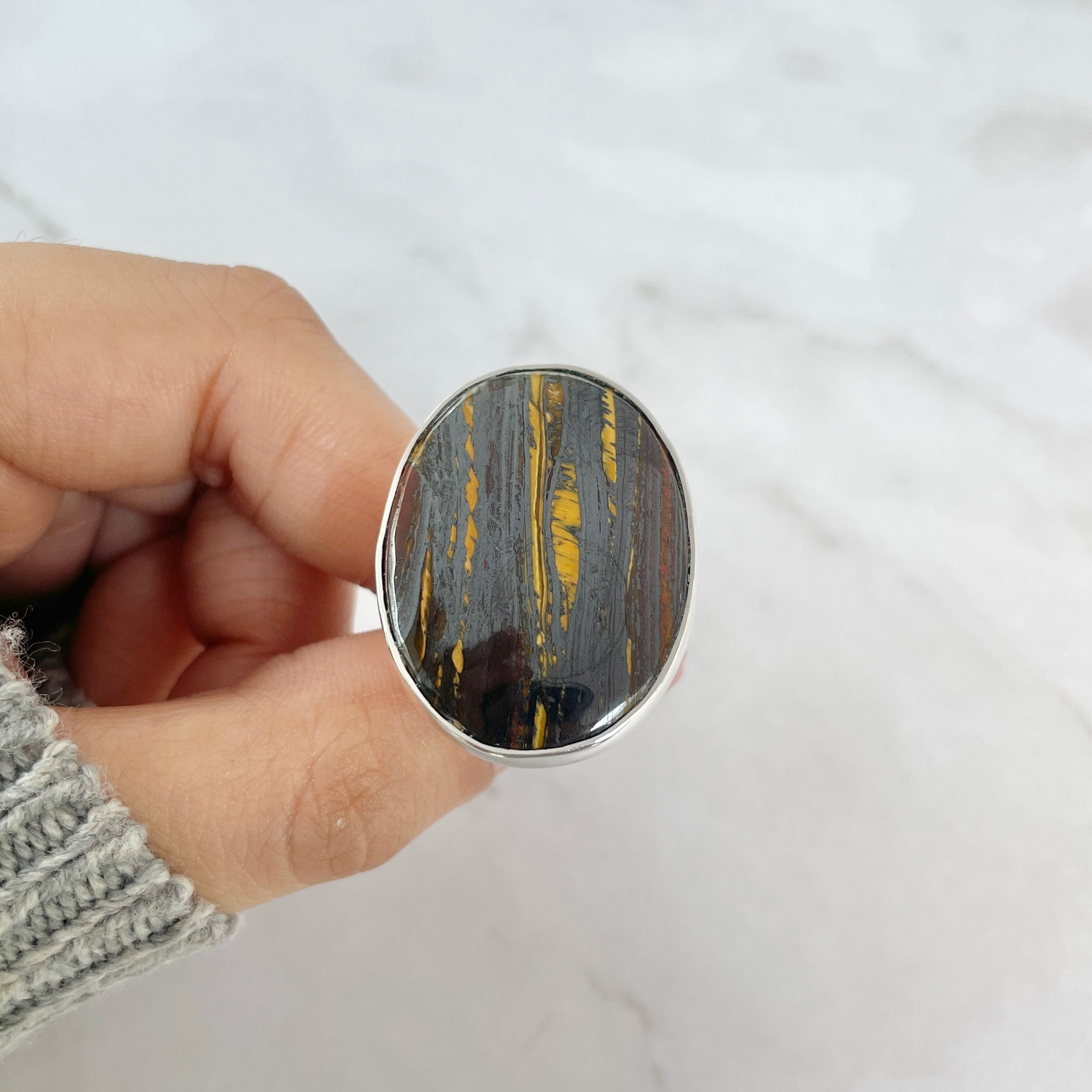 Iron Tiger Eye Ring-(ITE-R-27.)