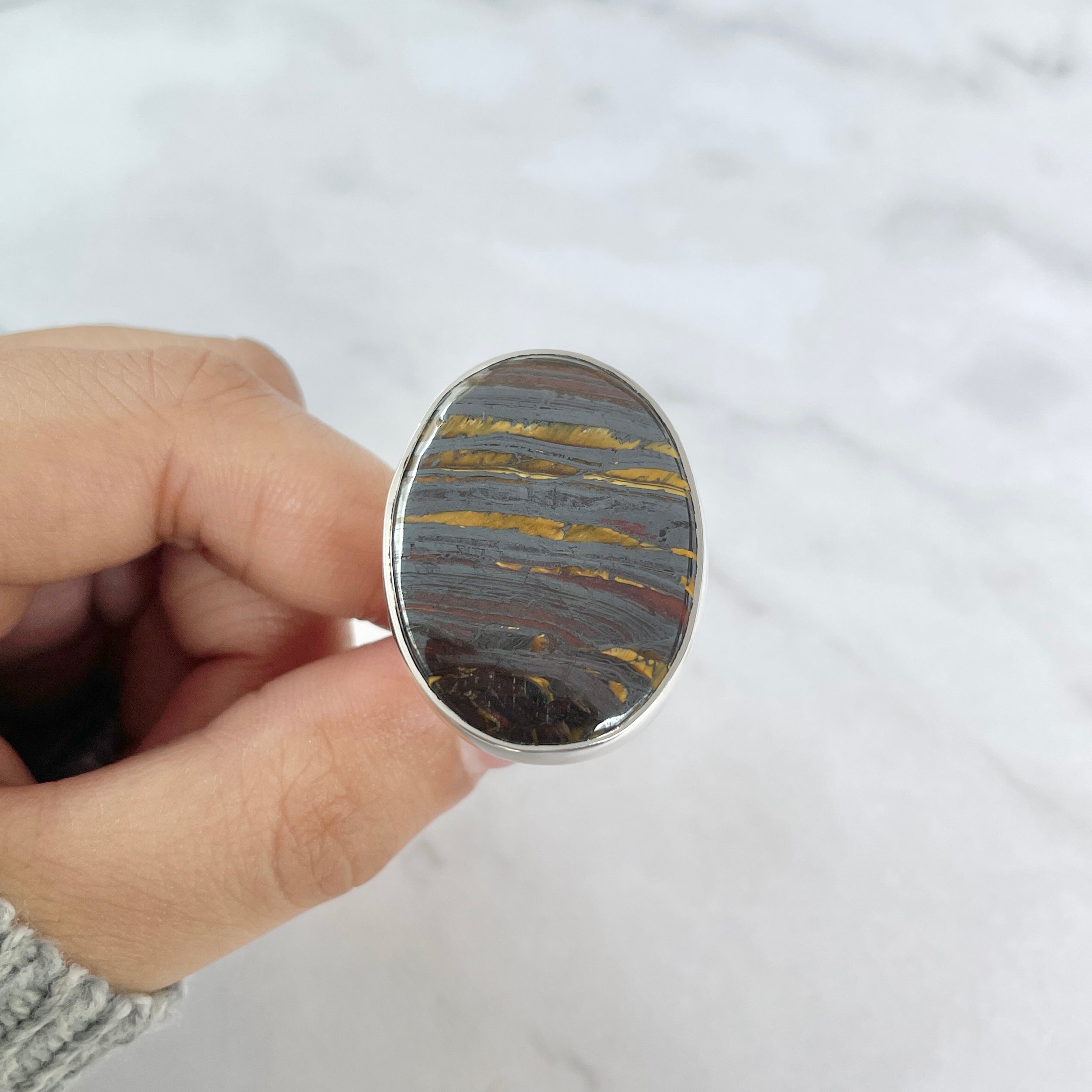 Iron Tiger Eye Ring-(ITE-R-28.)