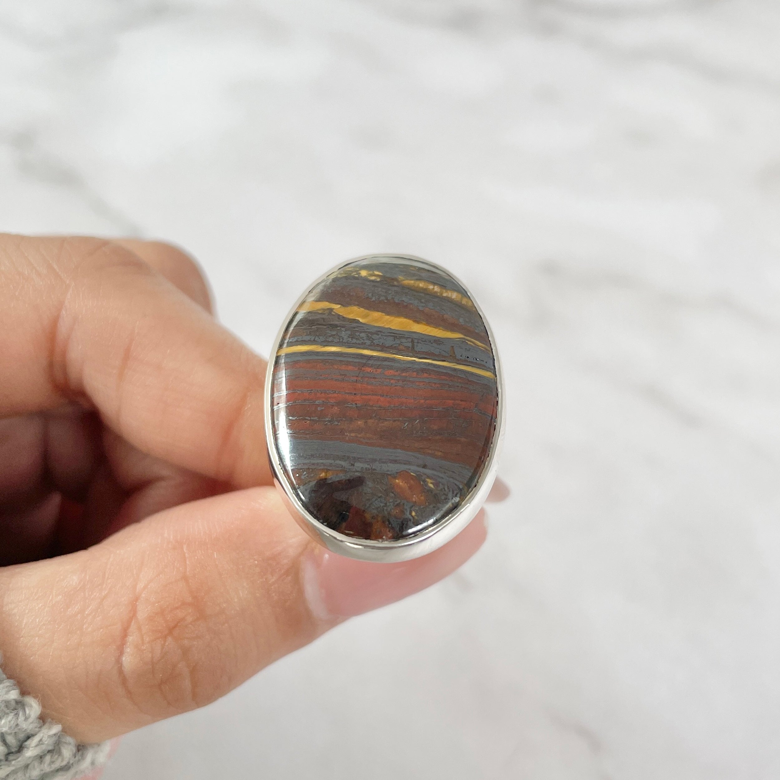 Iron Tiger Eye Ring-(ITE-R-30.)