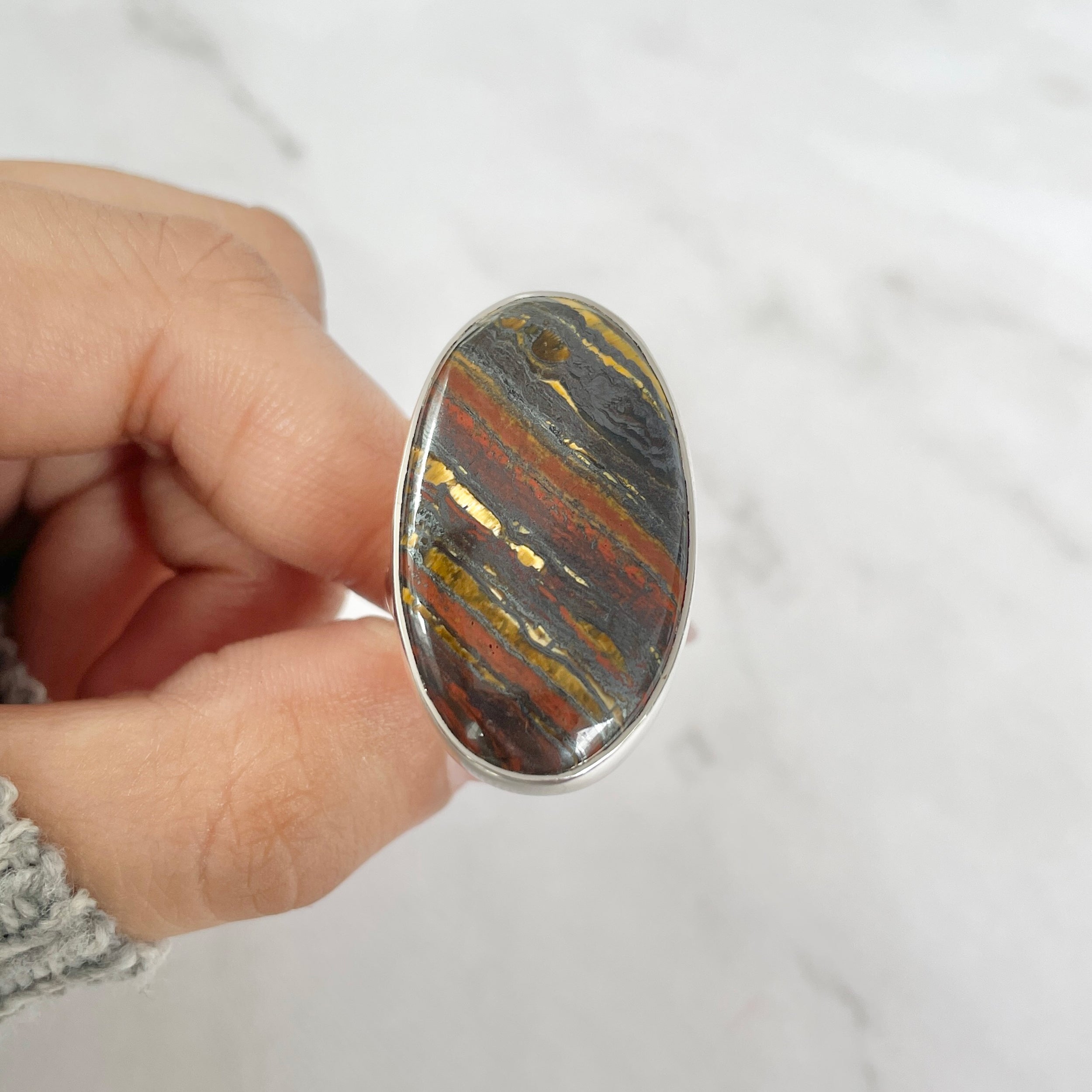 Iron Tiger Eye Ring-(ITE-R-32.)