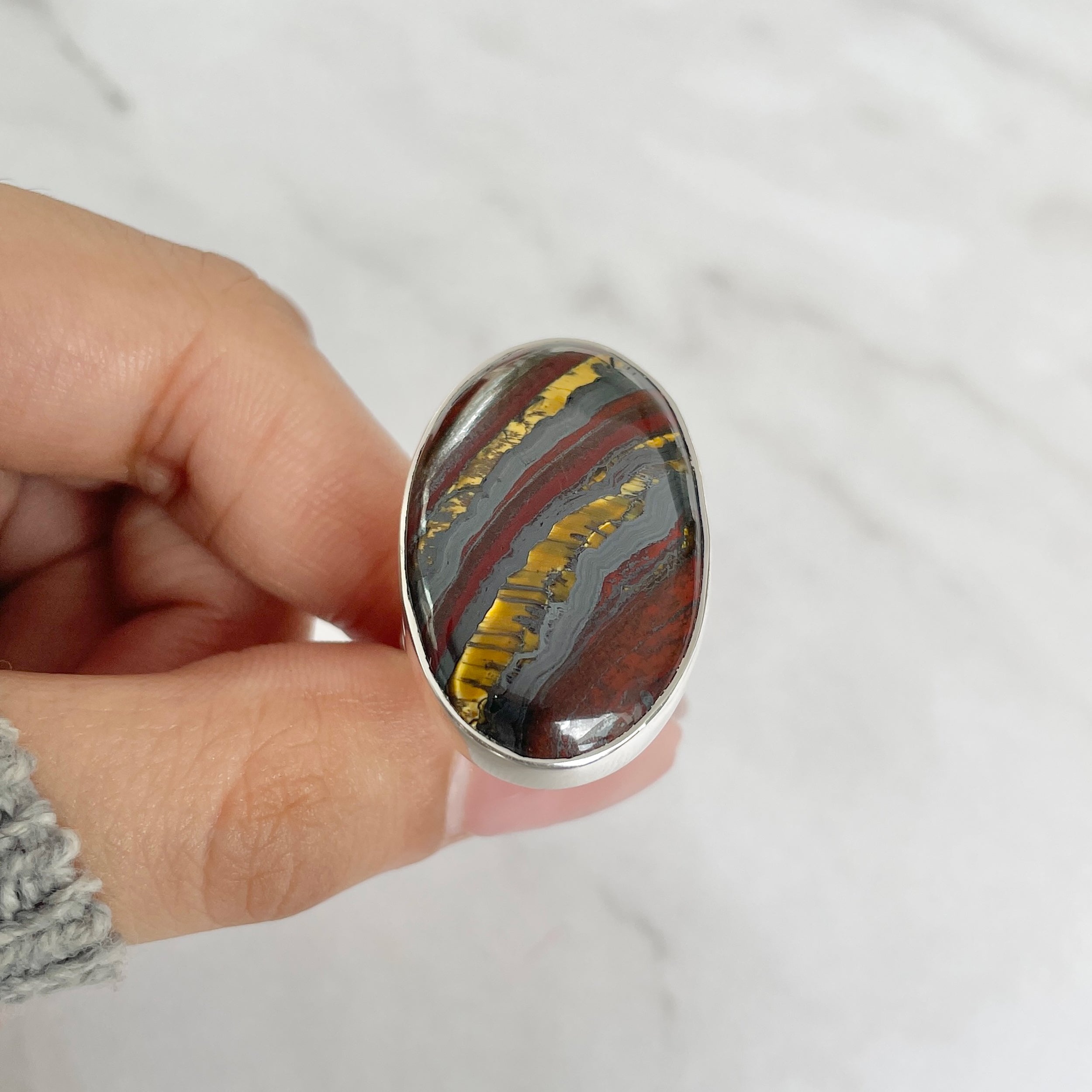 Iron Tiger Eye Ring-(ITE-R-35.)