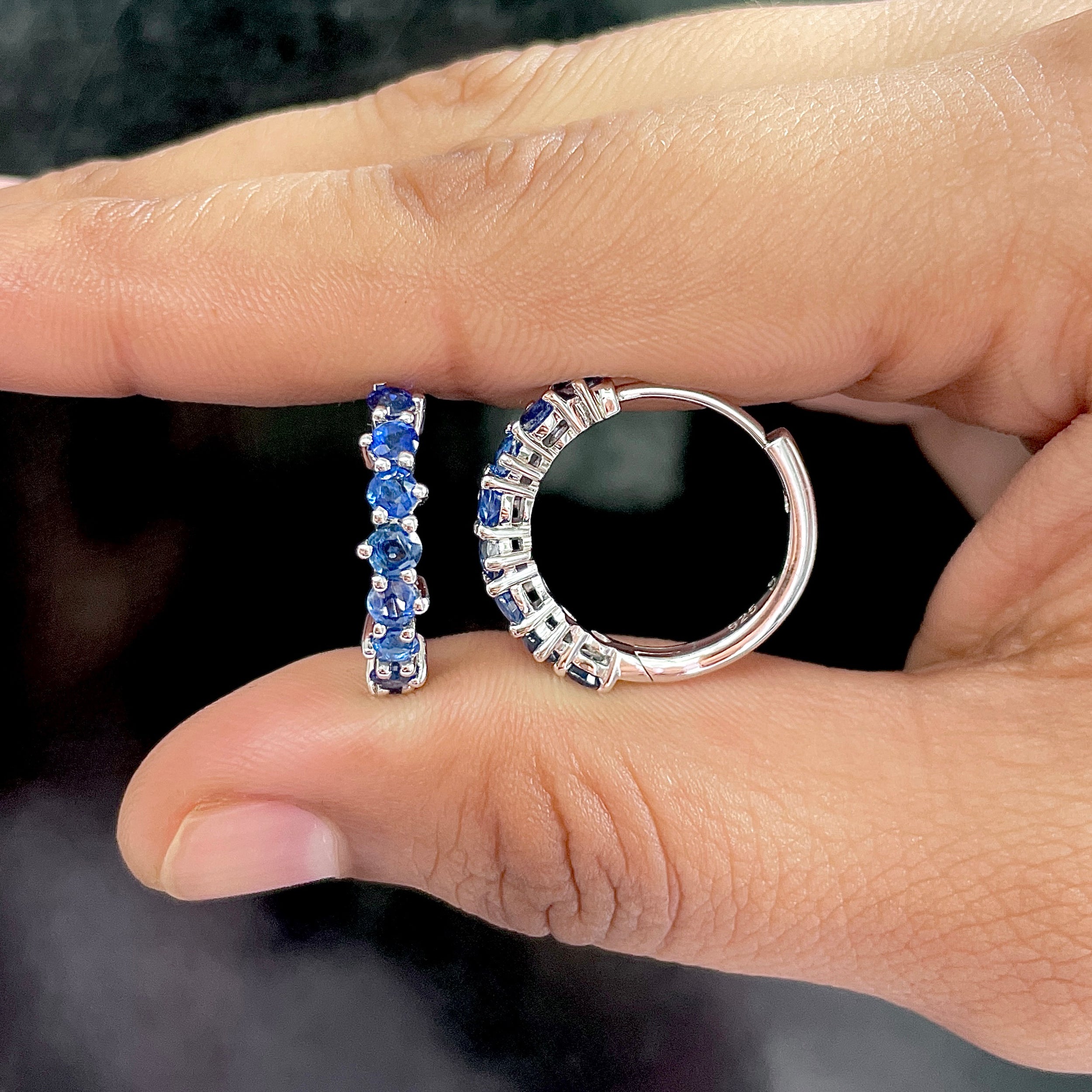 Kyanite Hoop Earrings-(KYN-SE-1276.)
