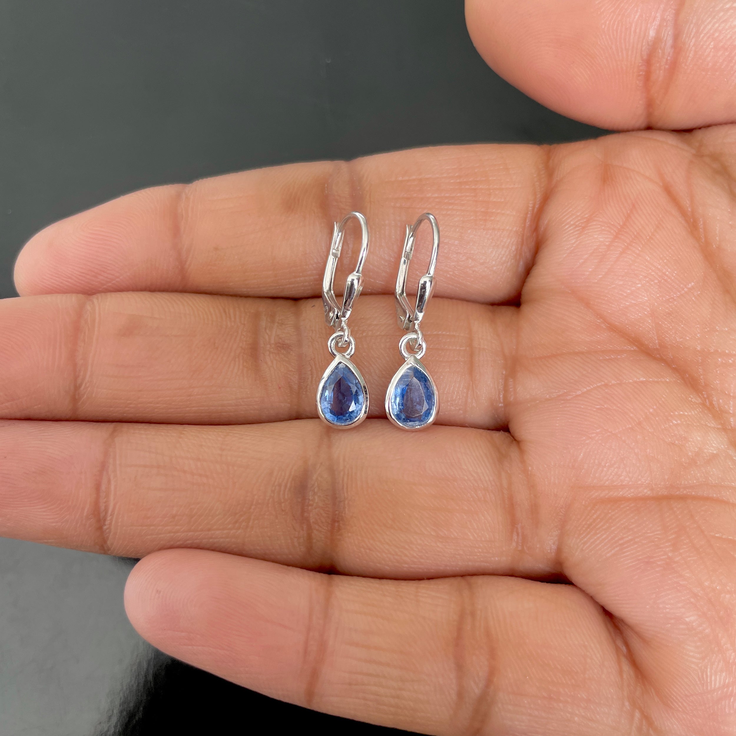Kyanite Leverback Earrings-(KYN-SE-1317.)