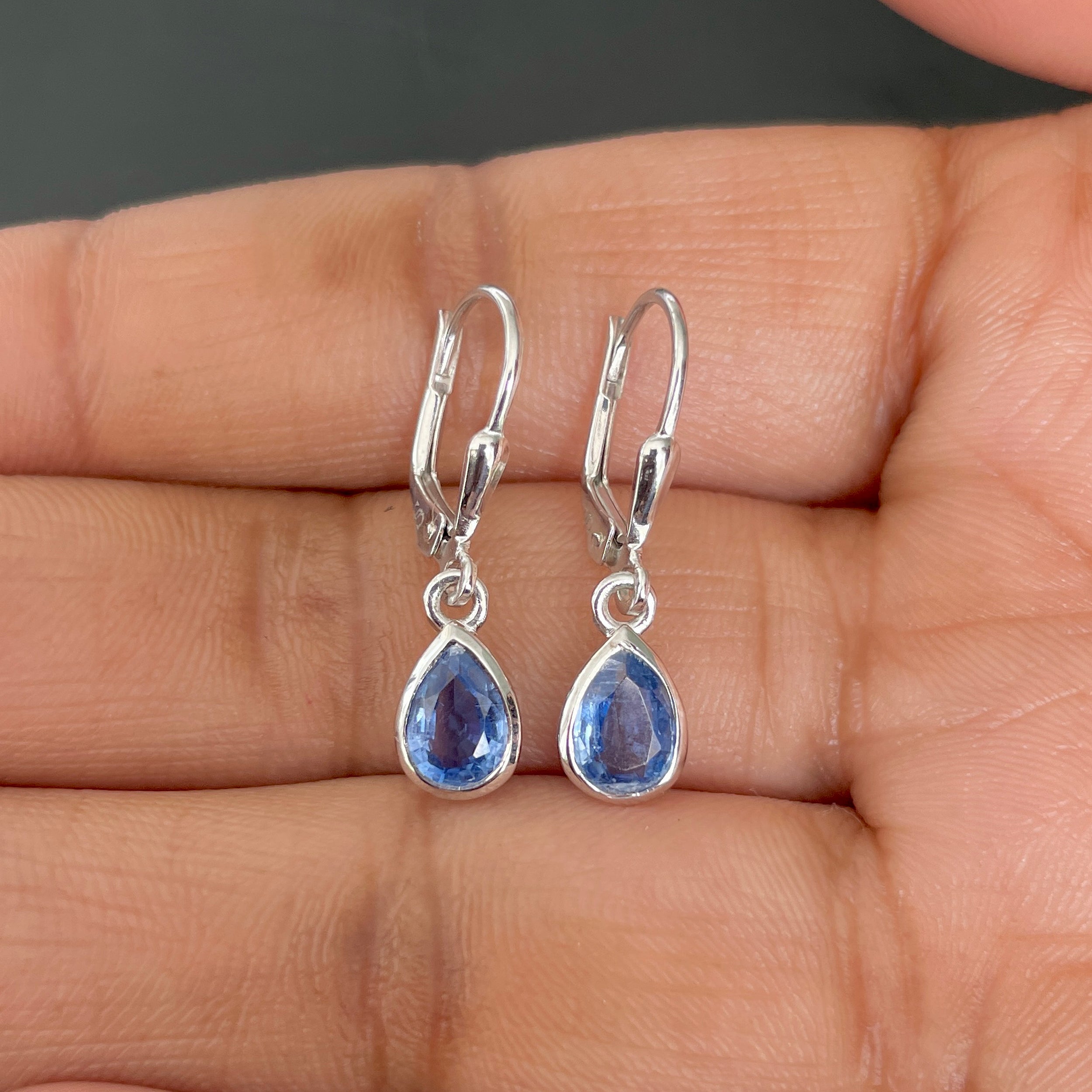 Kyanite Leverback Earrings-(KYN-SE-1317.)