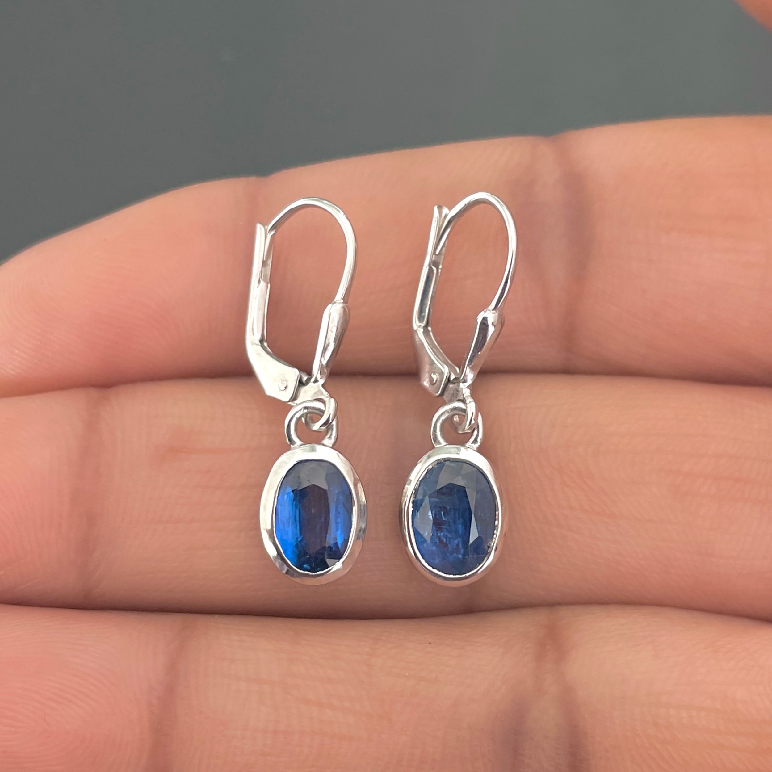 Kyanite Leverback Earrings-(KYN-SE-547.)