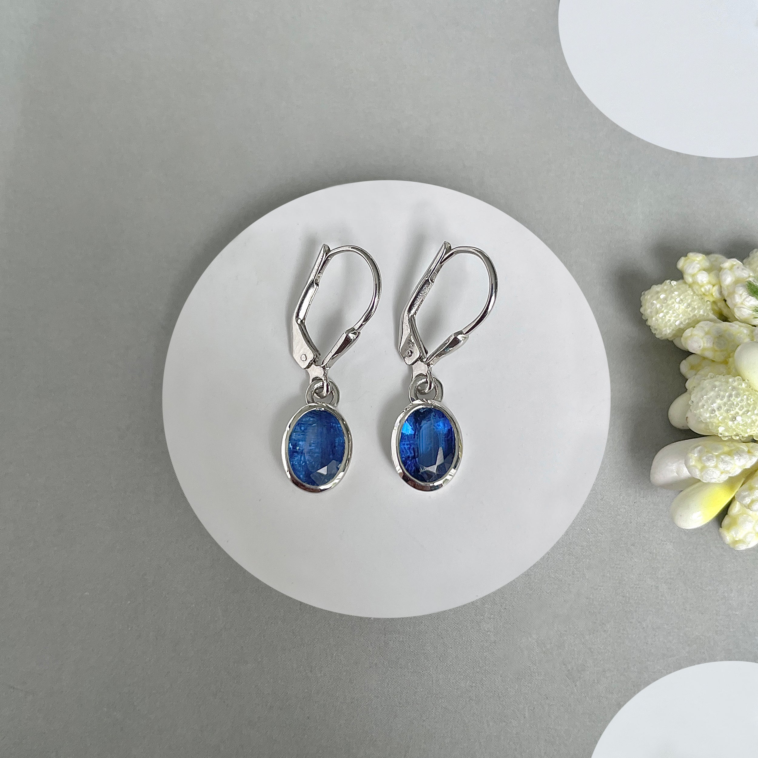 Kyanite Leverback Earrings-(KYN-SE-547.)