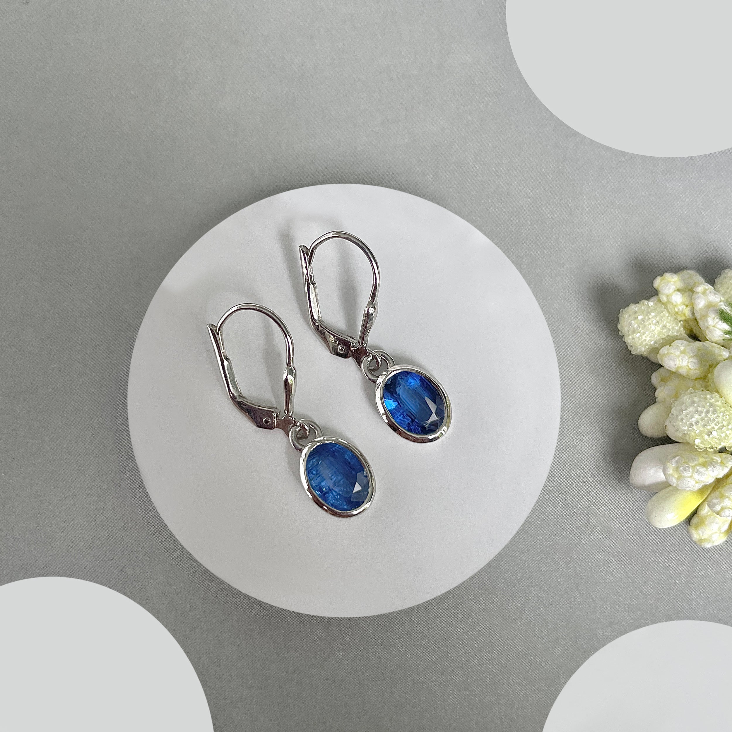 Kyanite Leverback Earrings-(KYN-SE-547.)