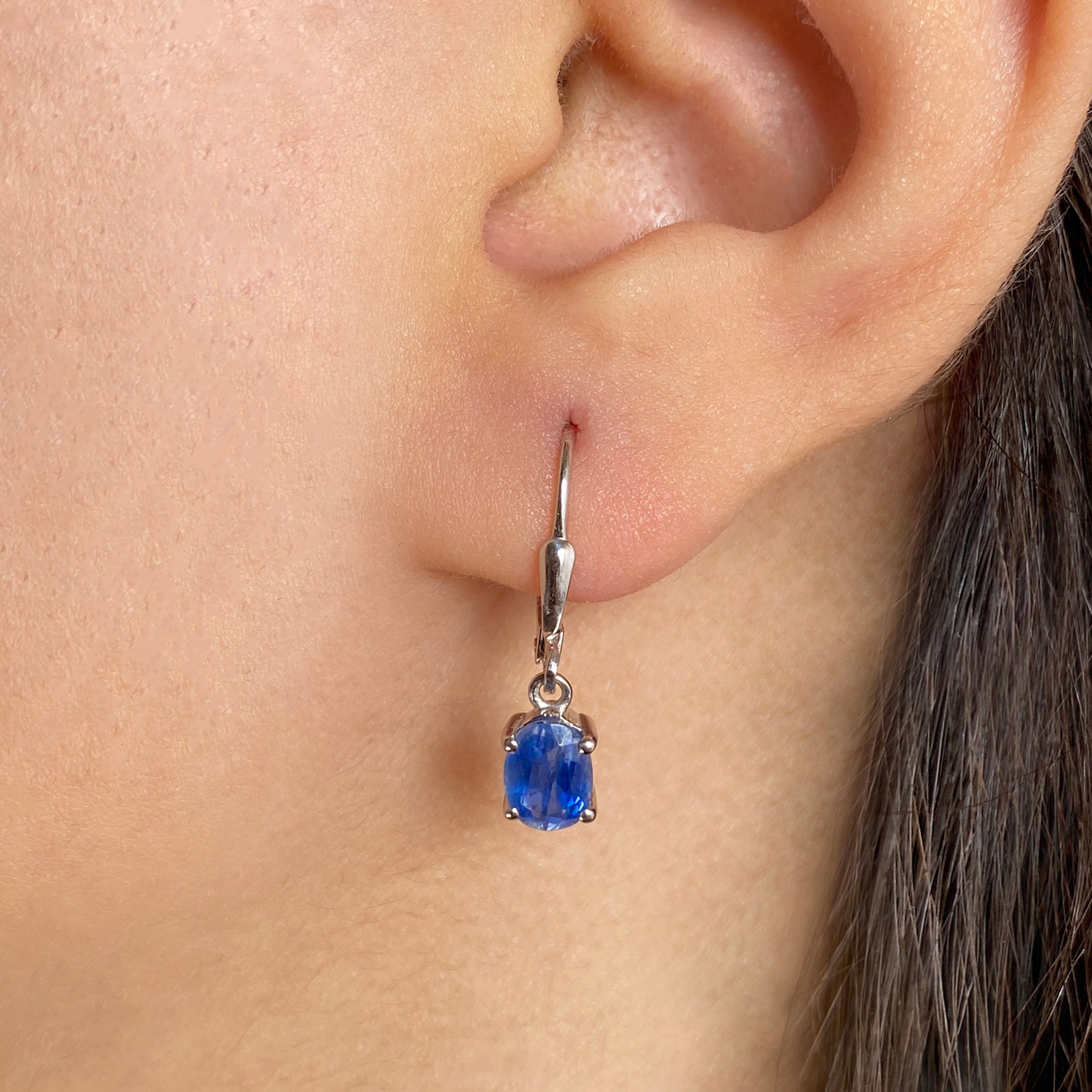 Kyanite Leverback Earrings-(KYN-SE-670.)