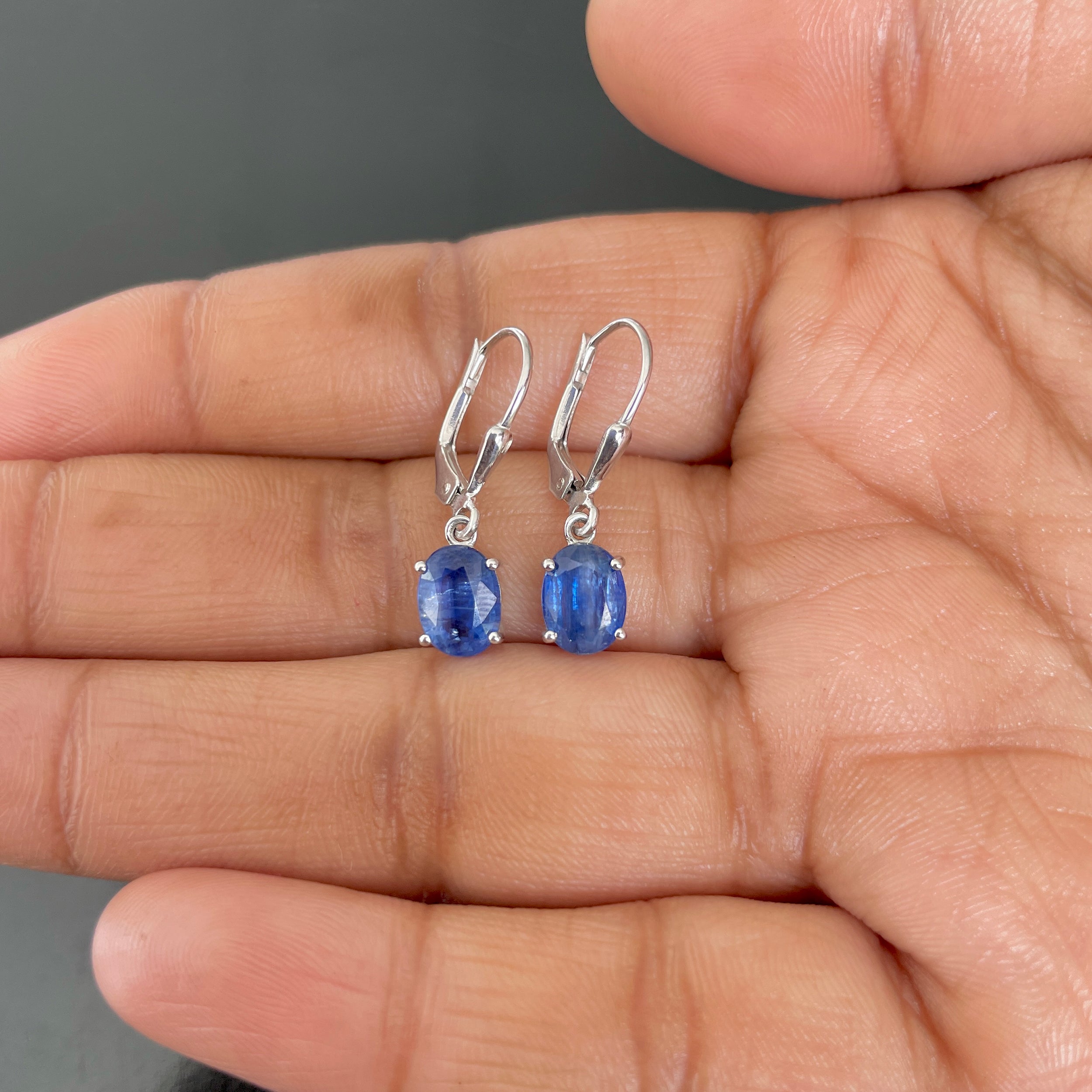 Kyanite Leverback Earrings-(KYN-SE-673.)
