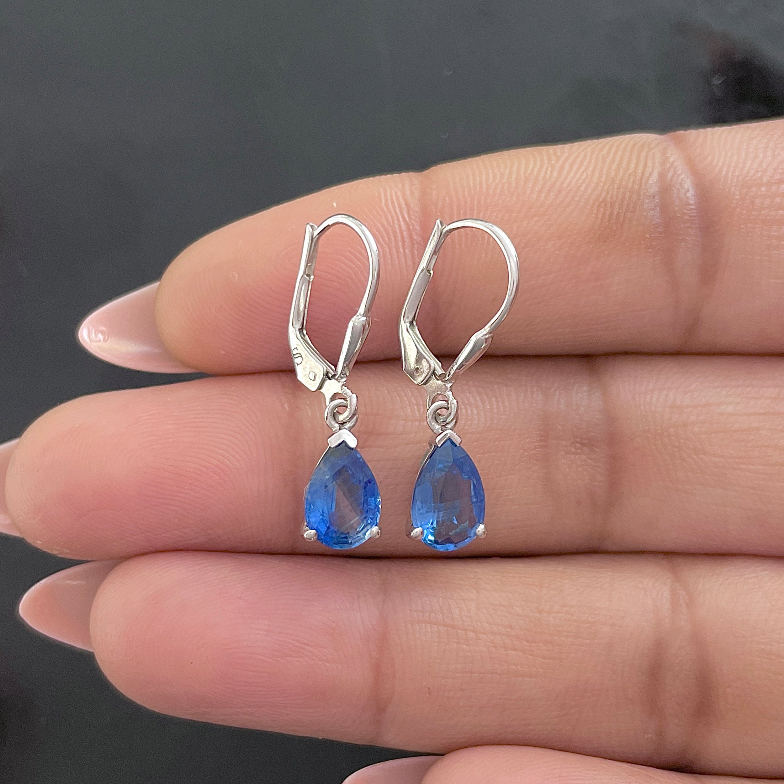 Kyanite Leverback Earrings-(KYN-SE-677.)