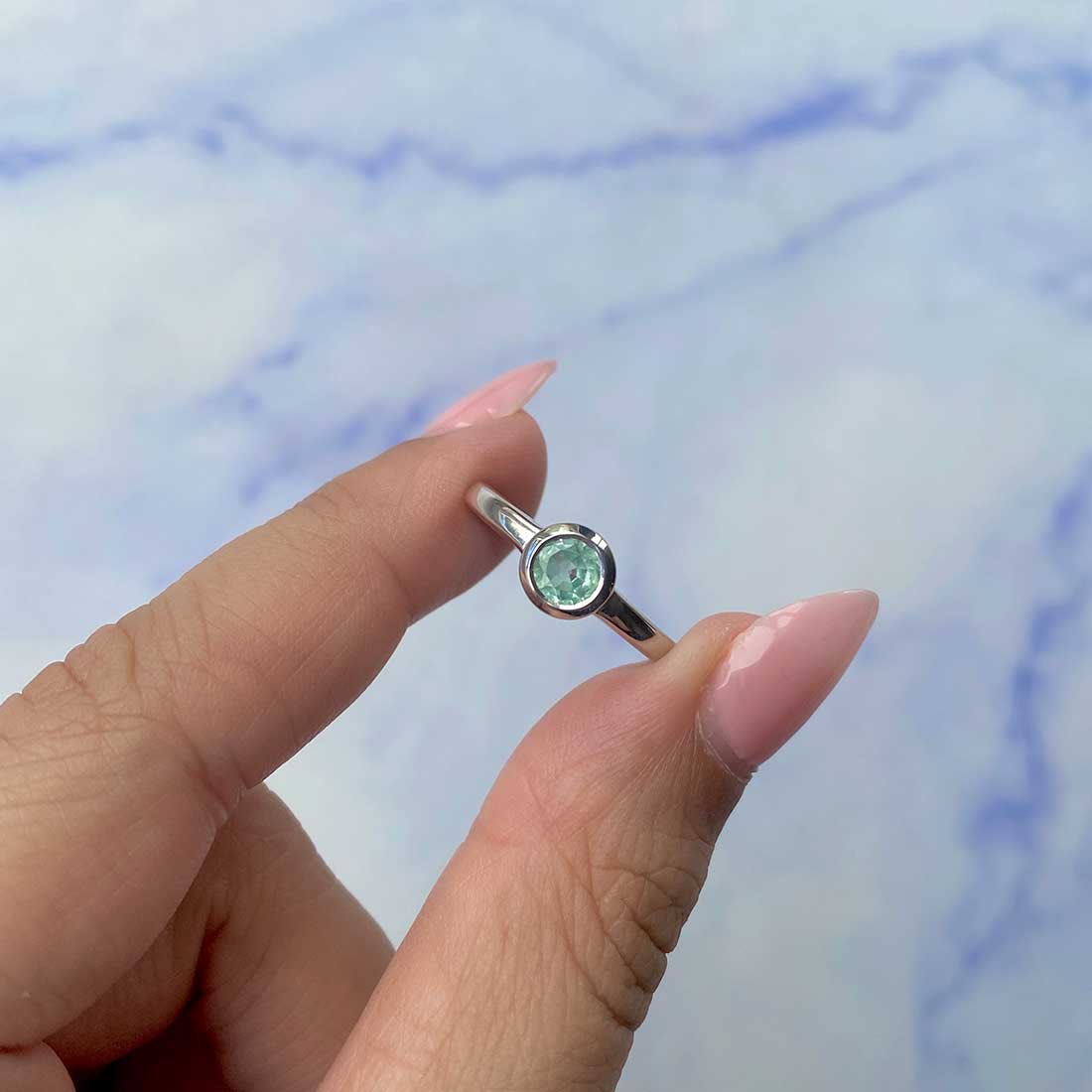 Green Kyanite Ring-(KYN-SR-4029-G.)