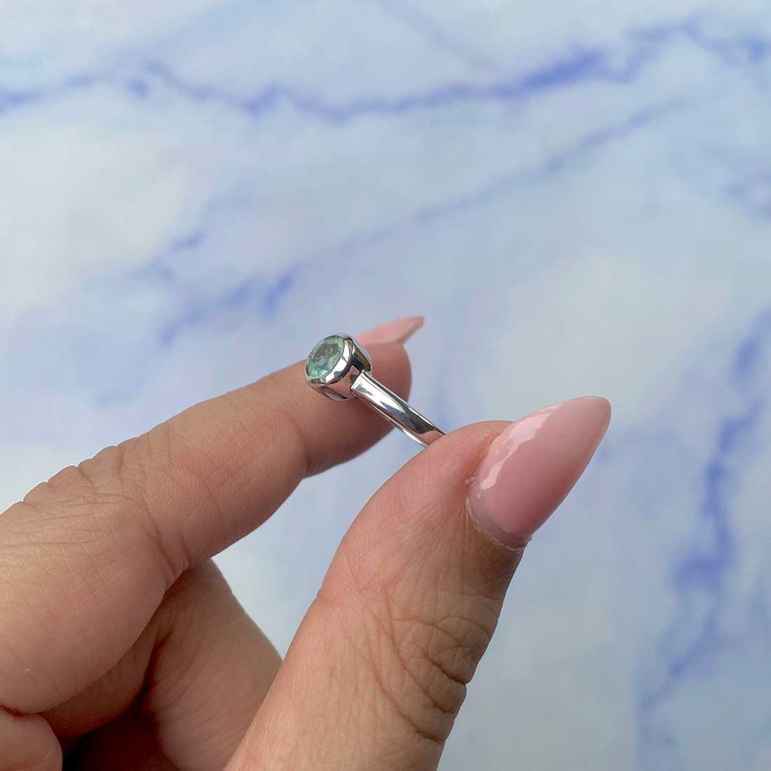 Green Kyanite Ring-(KYN-SR-4029-G.)