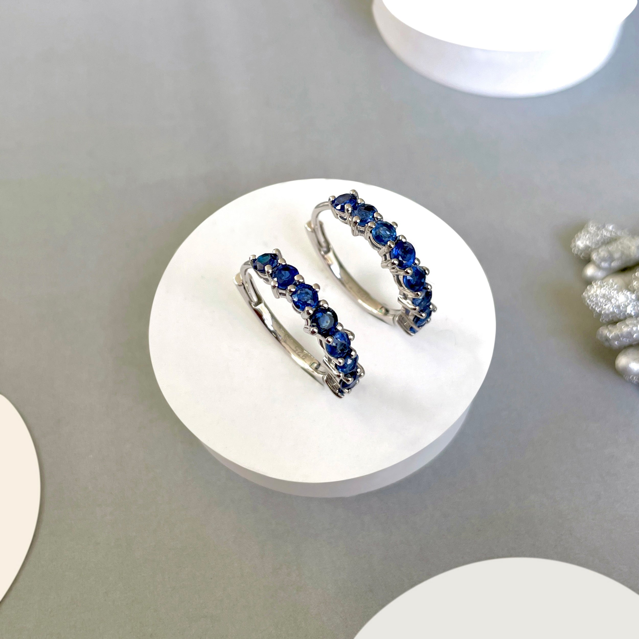 Kyanite Hoop Earrings-(KYN-SE-1276.)