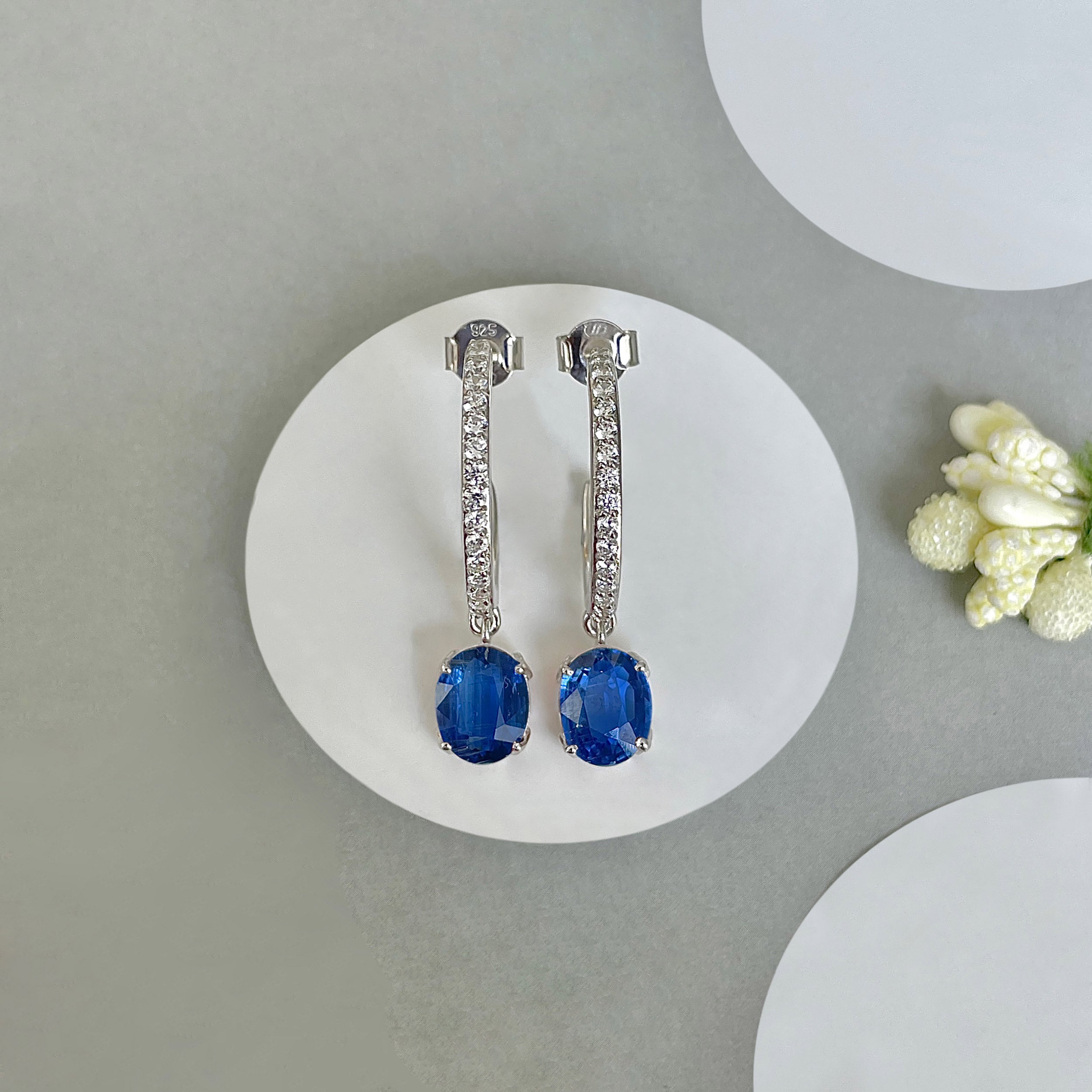 Kyanite Hoop Earring-(KYN-SE-1469.)