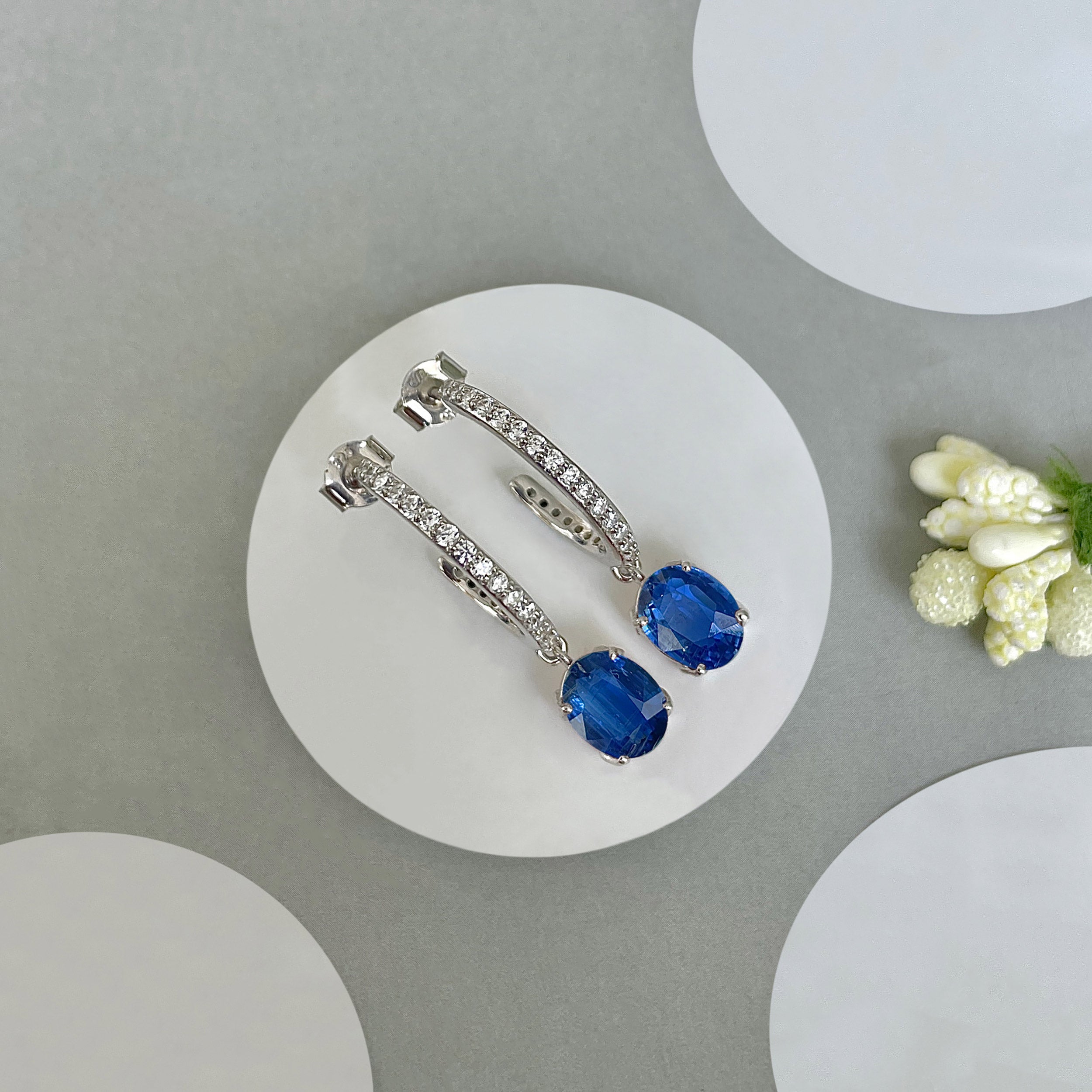 Kyanite Hoop Earring-(KYN-SE-1469.)