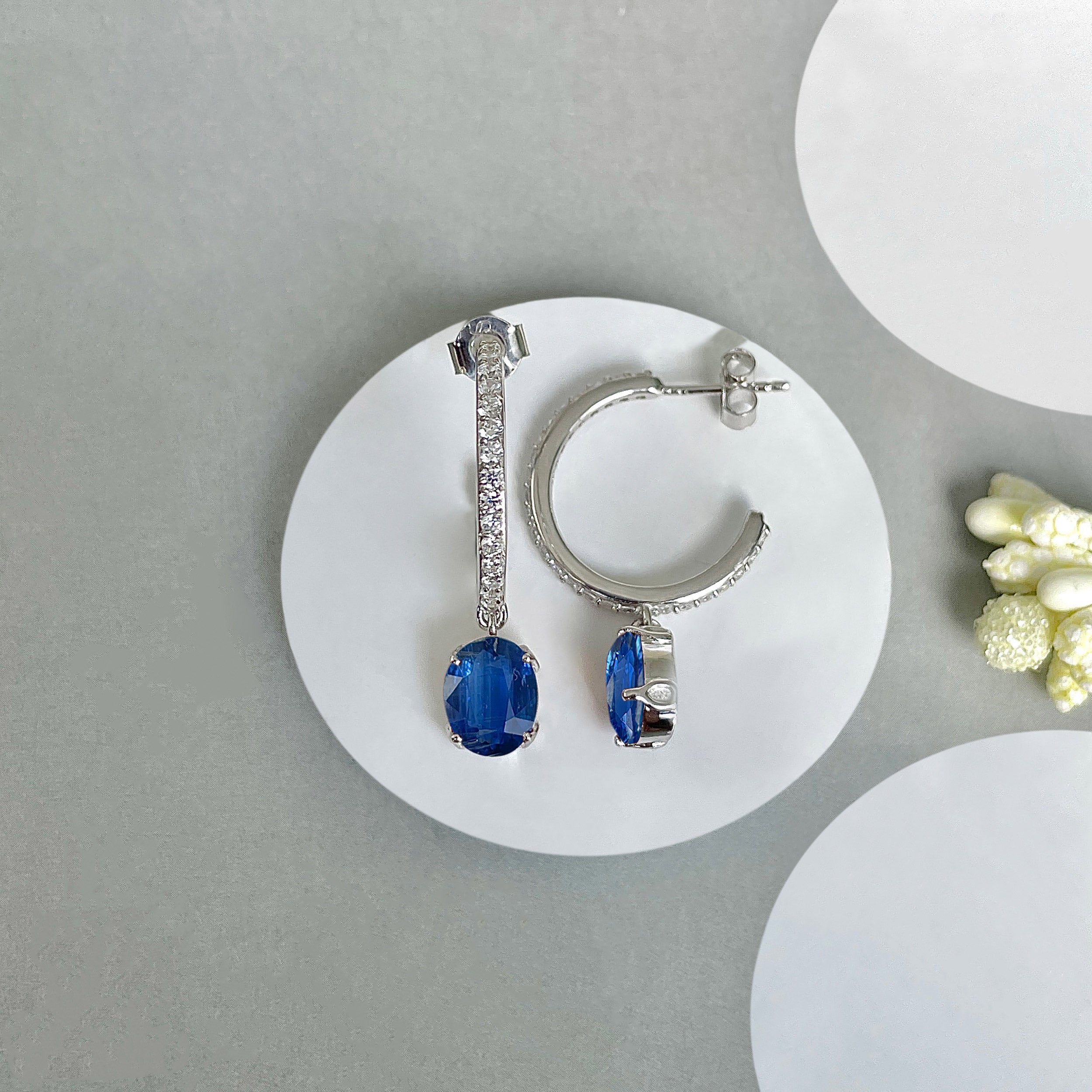 Kyanite Hoop Earring-(KYN-SE-1469.)