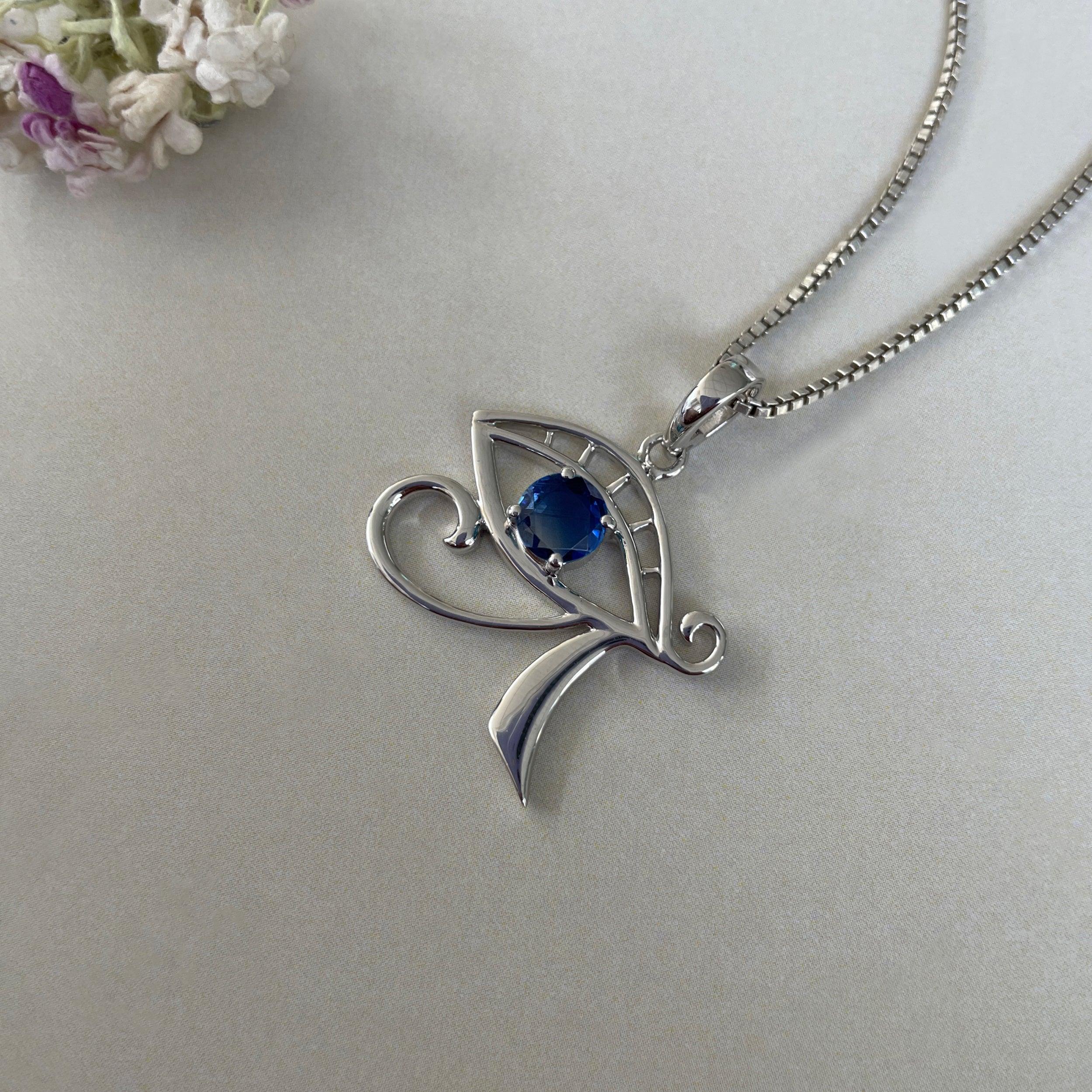 Kyanite Eye Of Horus Pendant-(KYN-SN-173-B.)