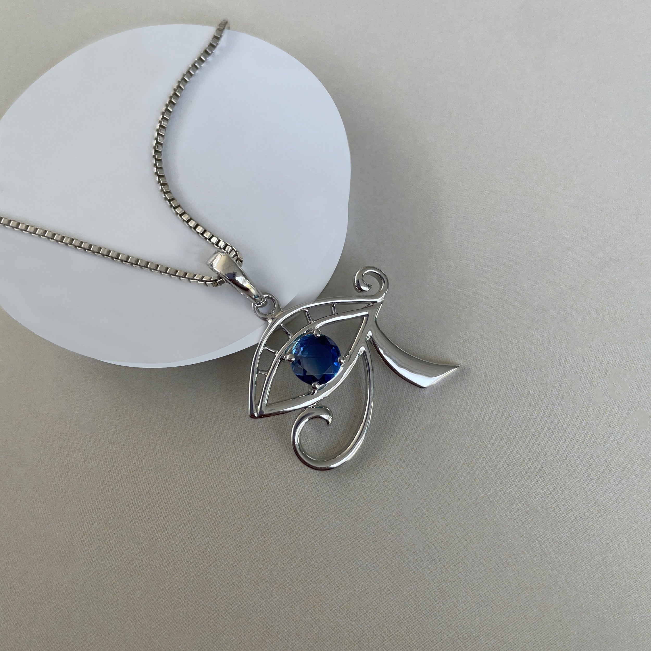 Kyanite Eye Of Horus Pendant-(KYN-SN-173-B.)