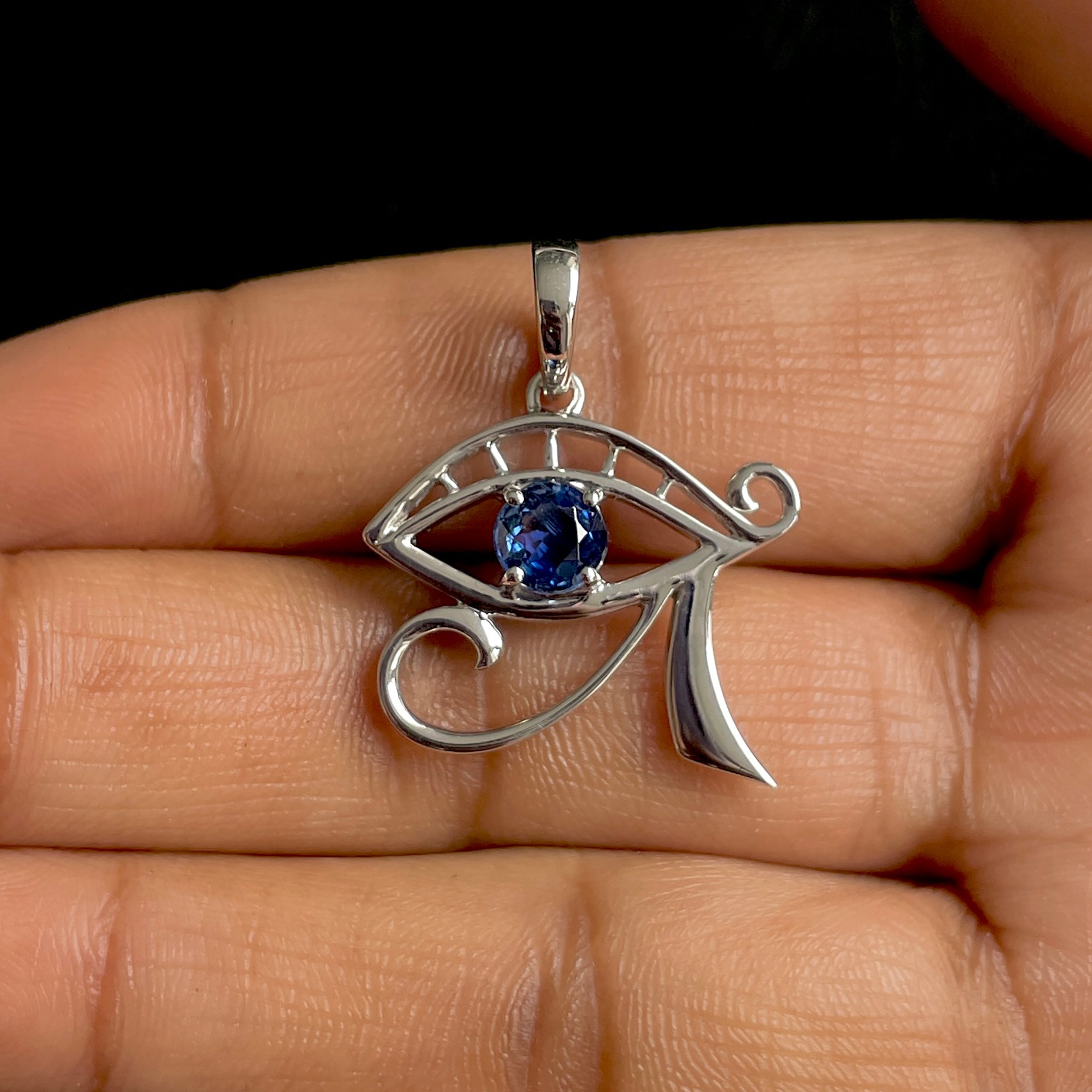 Kyanite Eye Of Horus Pendant-(KYN-SN-173-B.)