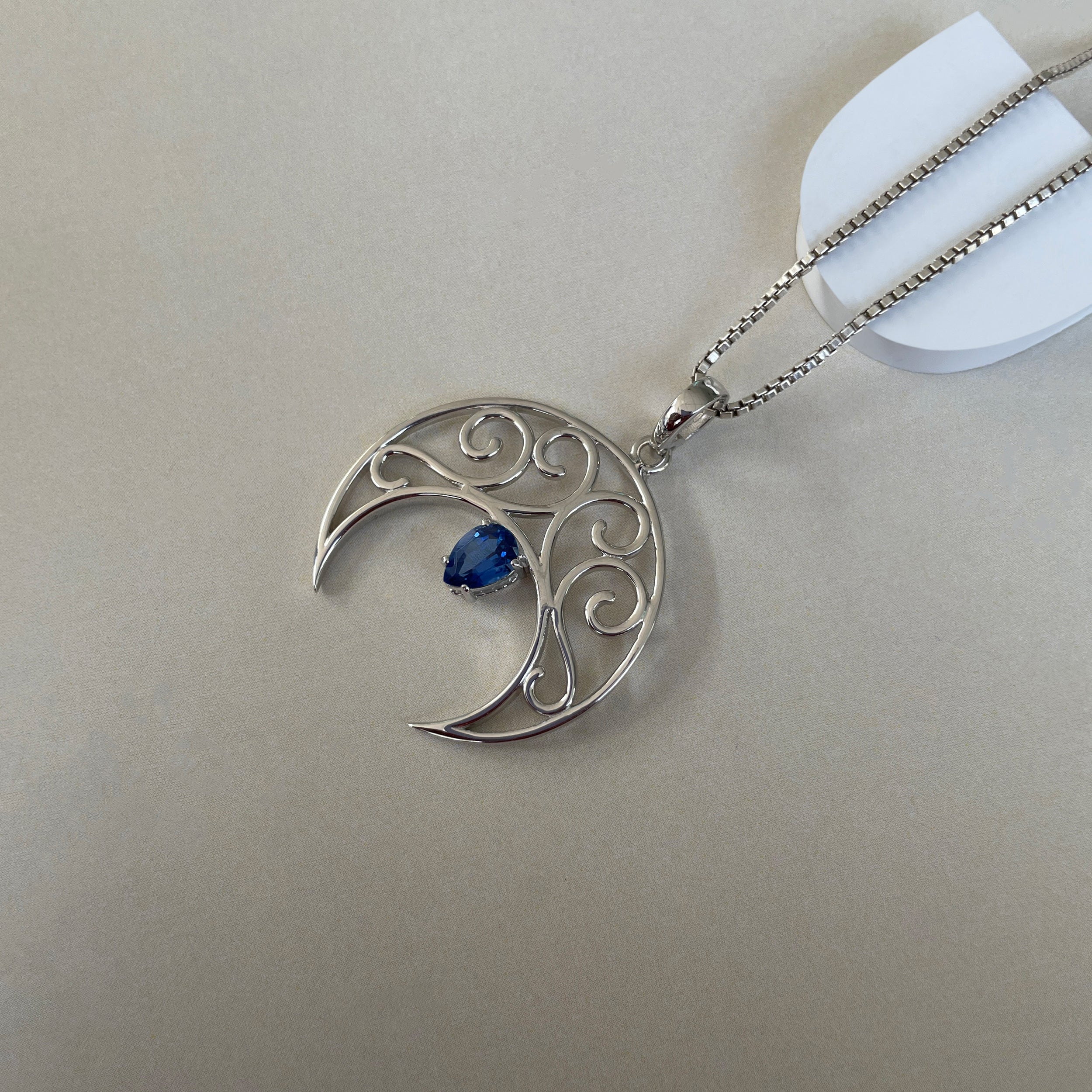 Kyanite Crescent Moon Pendant-(KYN-SN-181P.)