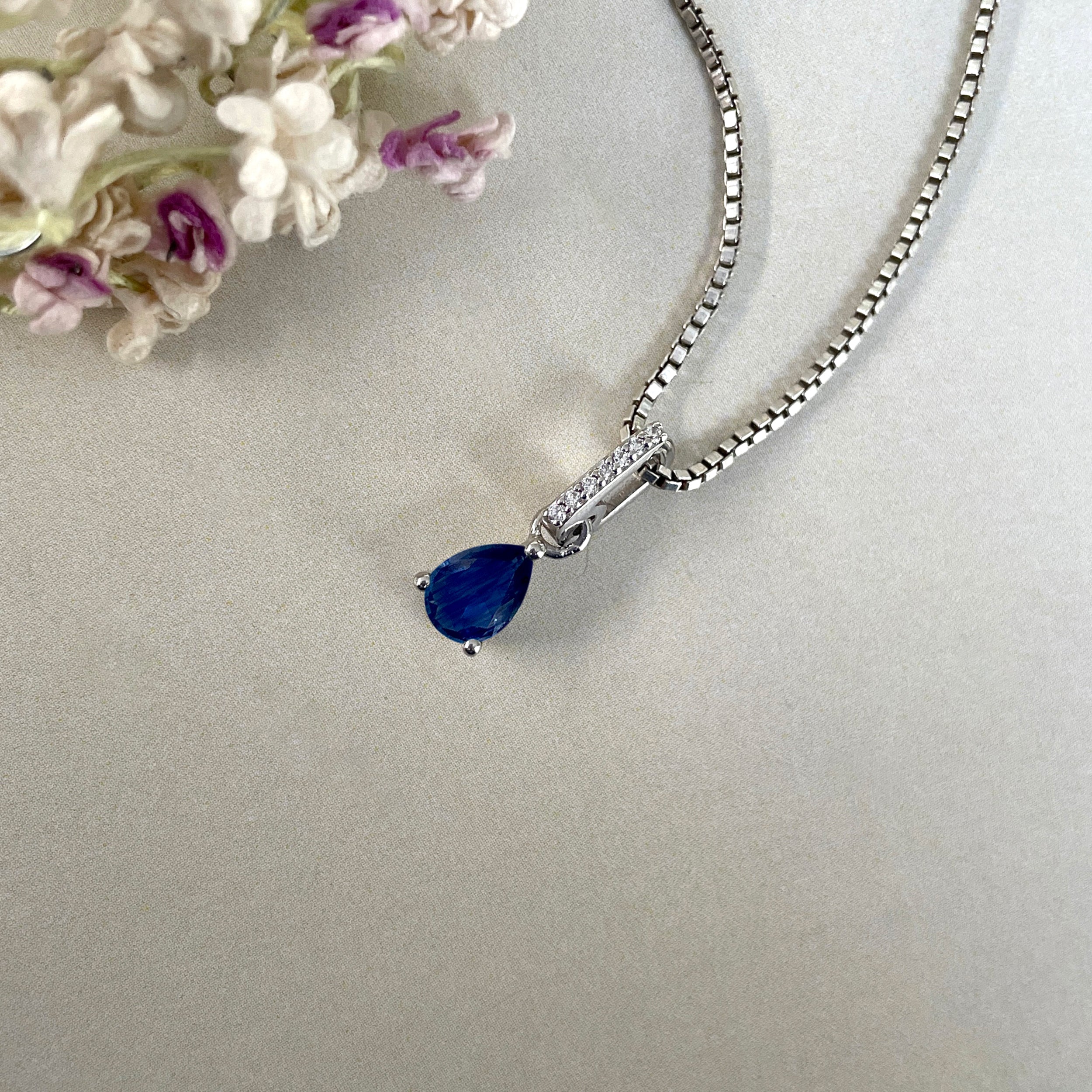 Kyanite & White Topaz Pendant-(KYN-SP-1165-B.)