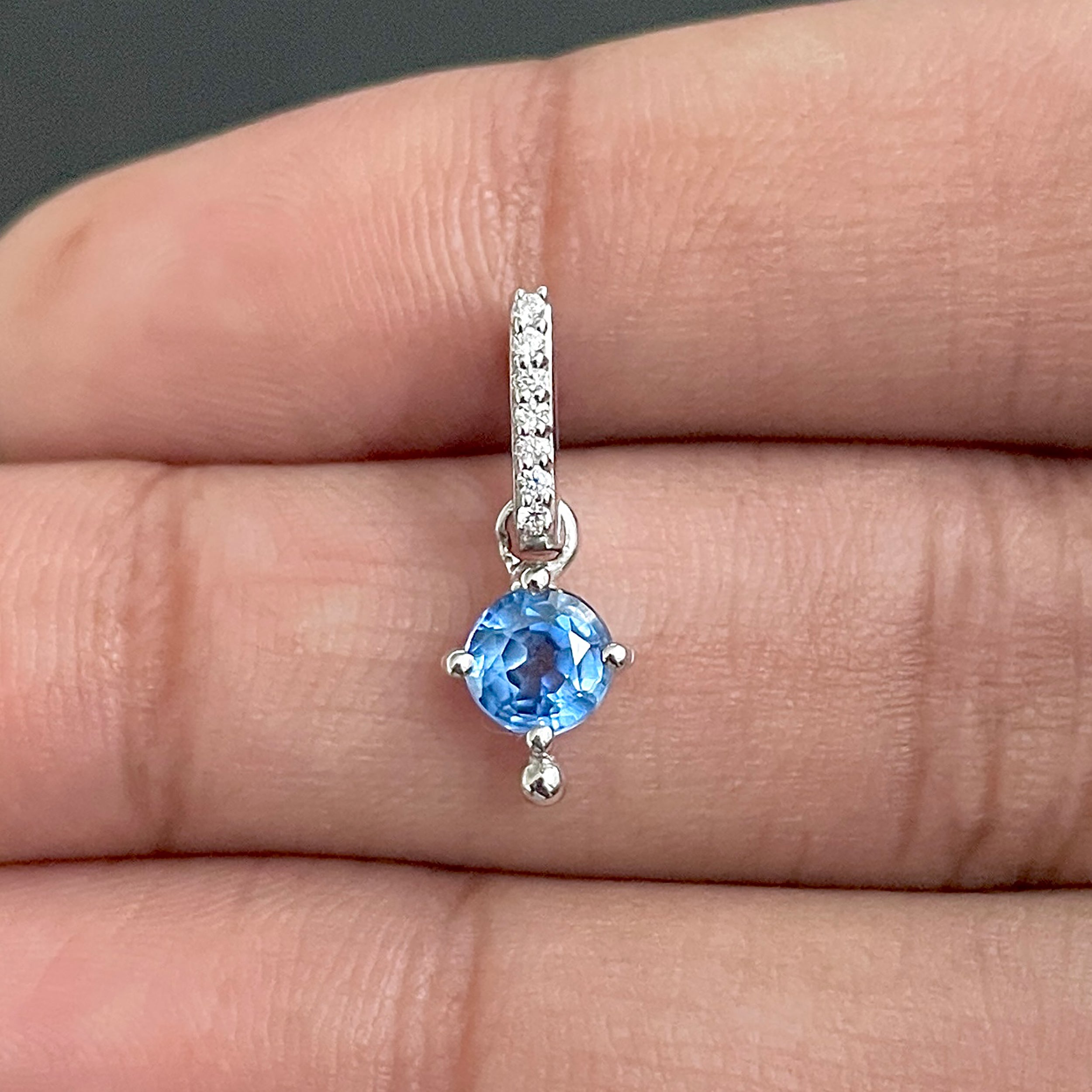 Kyanite & White Topaz Pendant-(KYN-SP-399-B.)