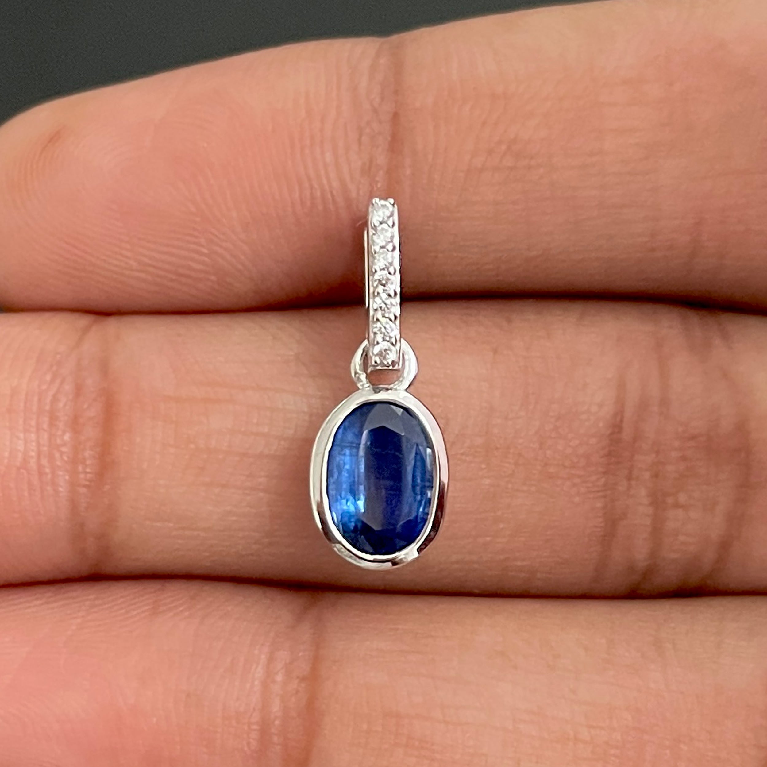 Kyanite & White Topaz Pendant-(KYN-SP-792-B.)