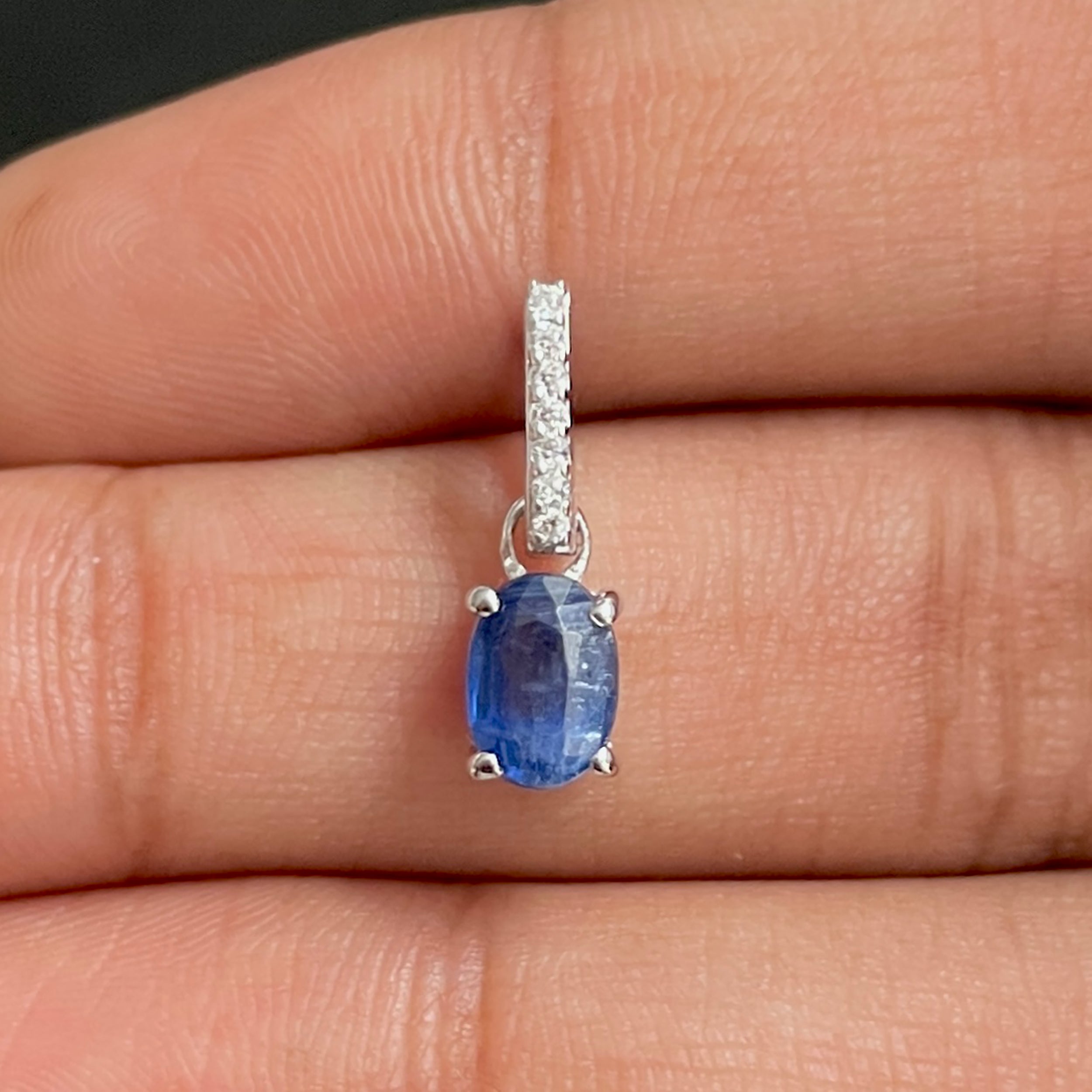 Kyanite & White Topaz Pendant-(KYN-SP-915-B.)