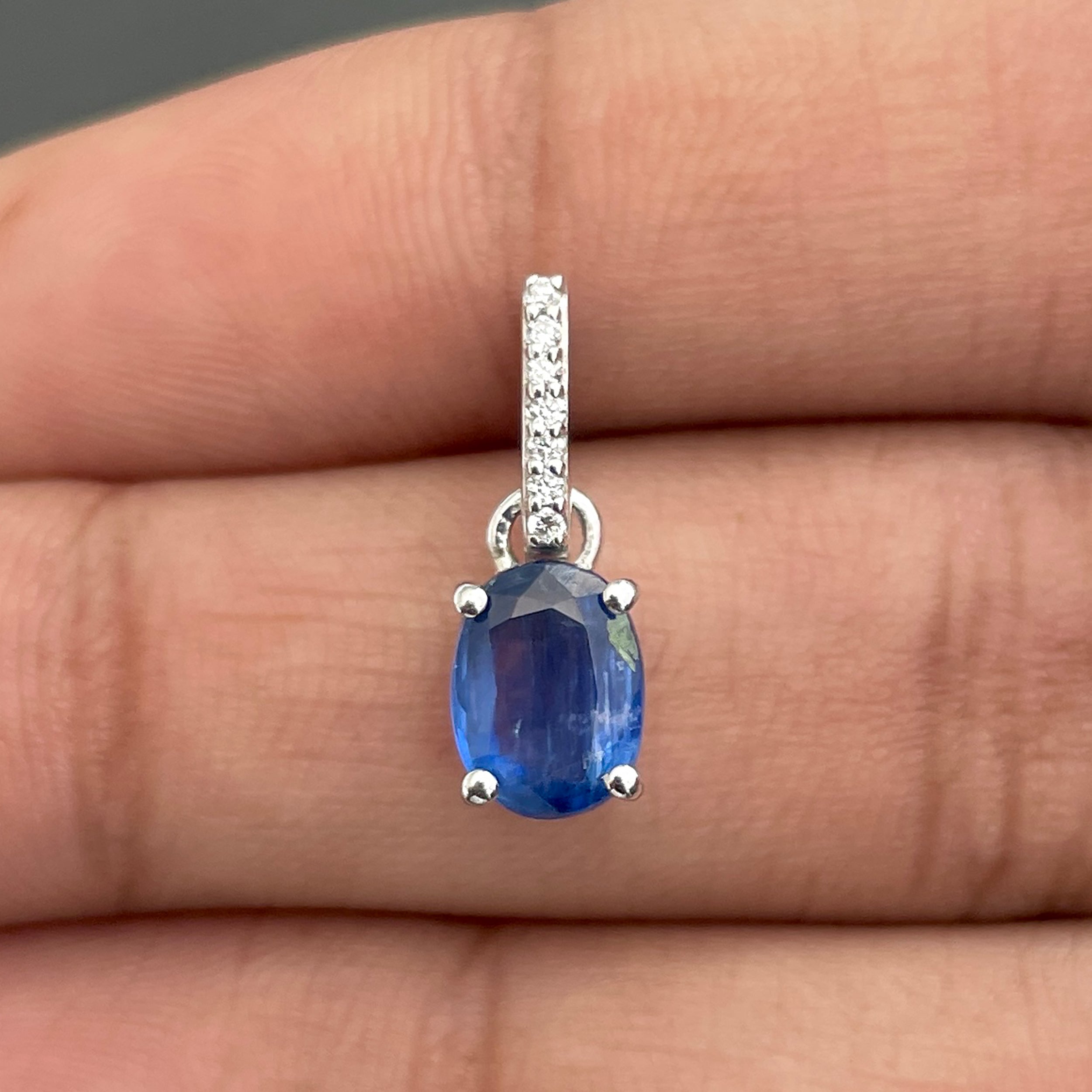 Kyanite & White Topaz Pendant-(KYN-SP-920-B.)