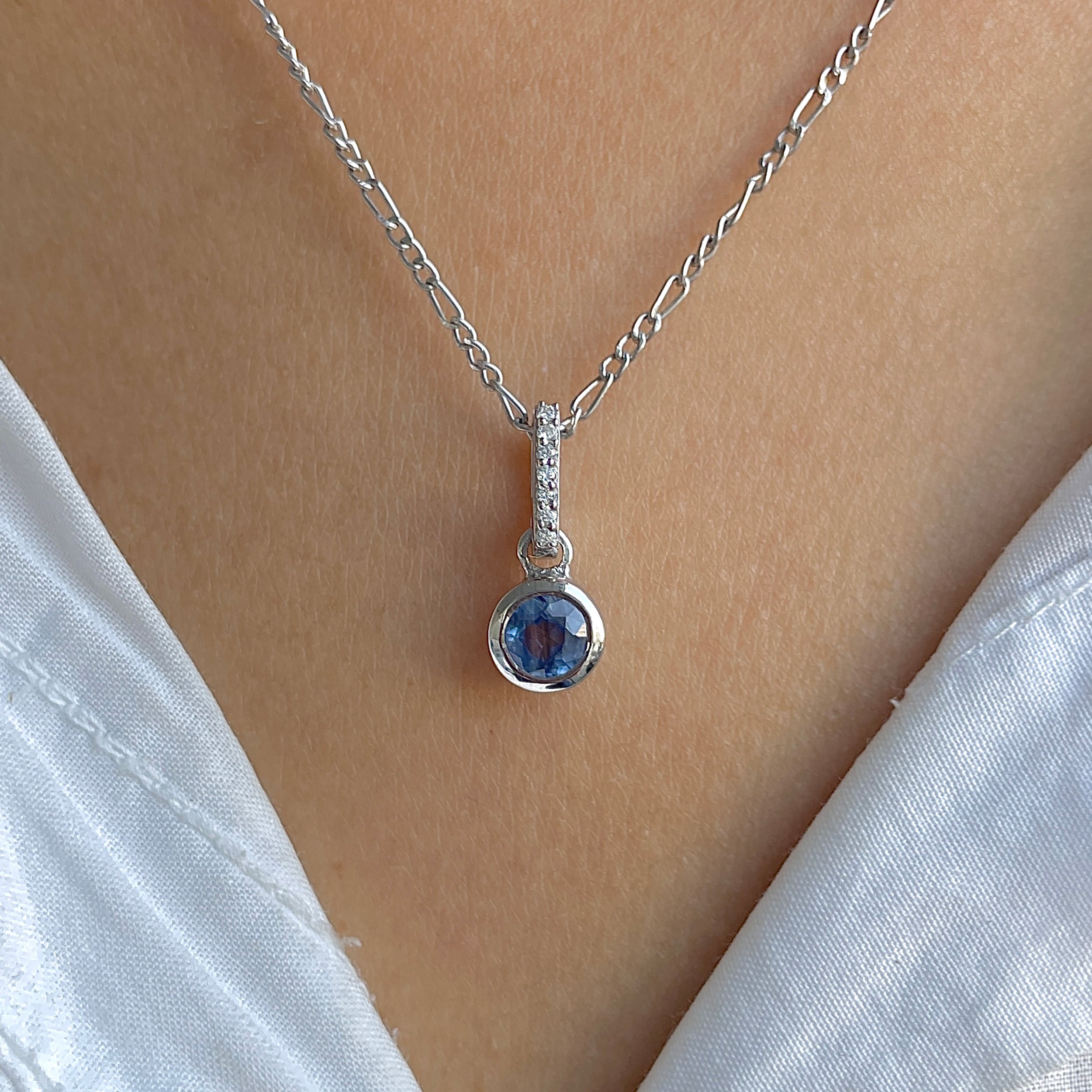 Kyanite & White Topaz Pendant-(KYN-SP-957.)