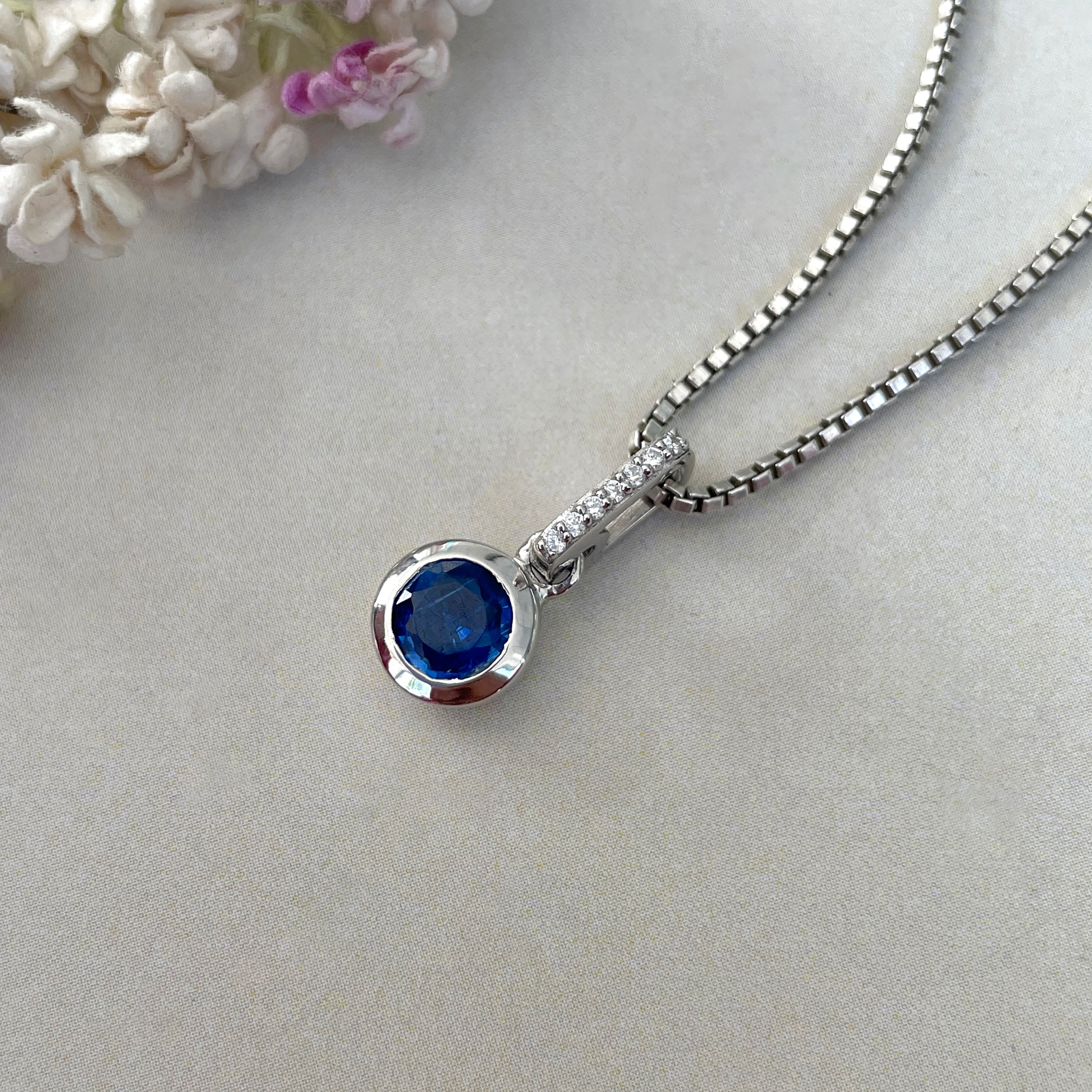 Kyanite & White Topaz Pendant-(KYN-SP-958-B.)
