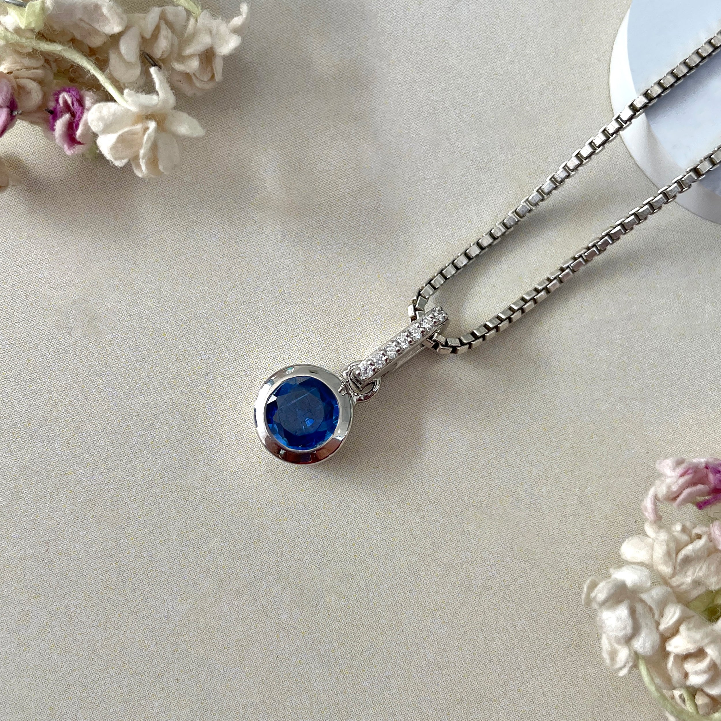 Kyanite & White Topaz Pendant-(KYN-SP-958.)