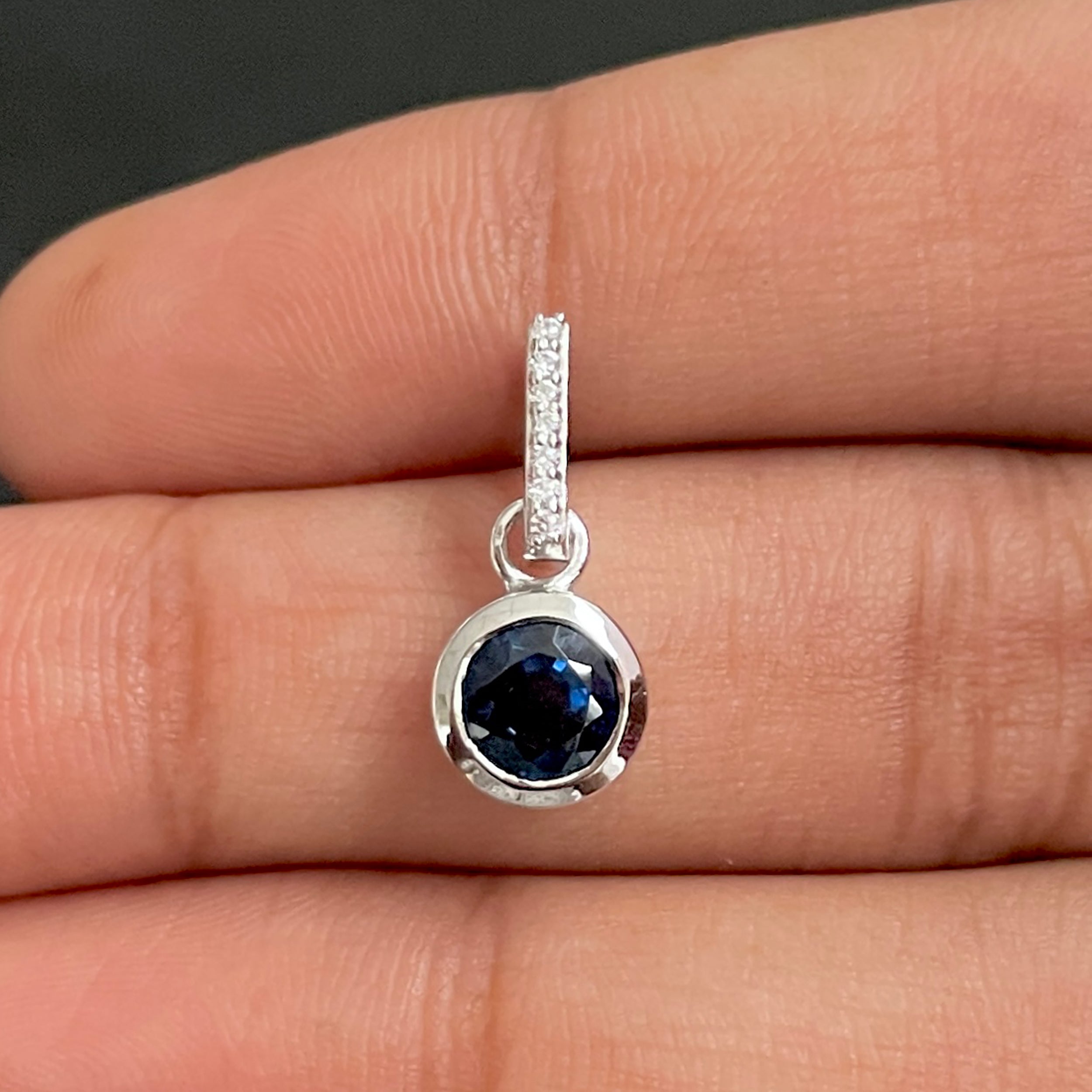 Kyanite & White Topaz Pendant-(KYN-SP-958-B.)