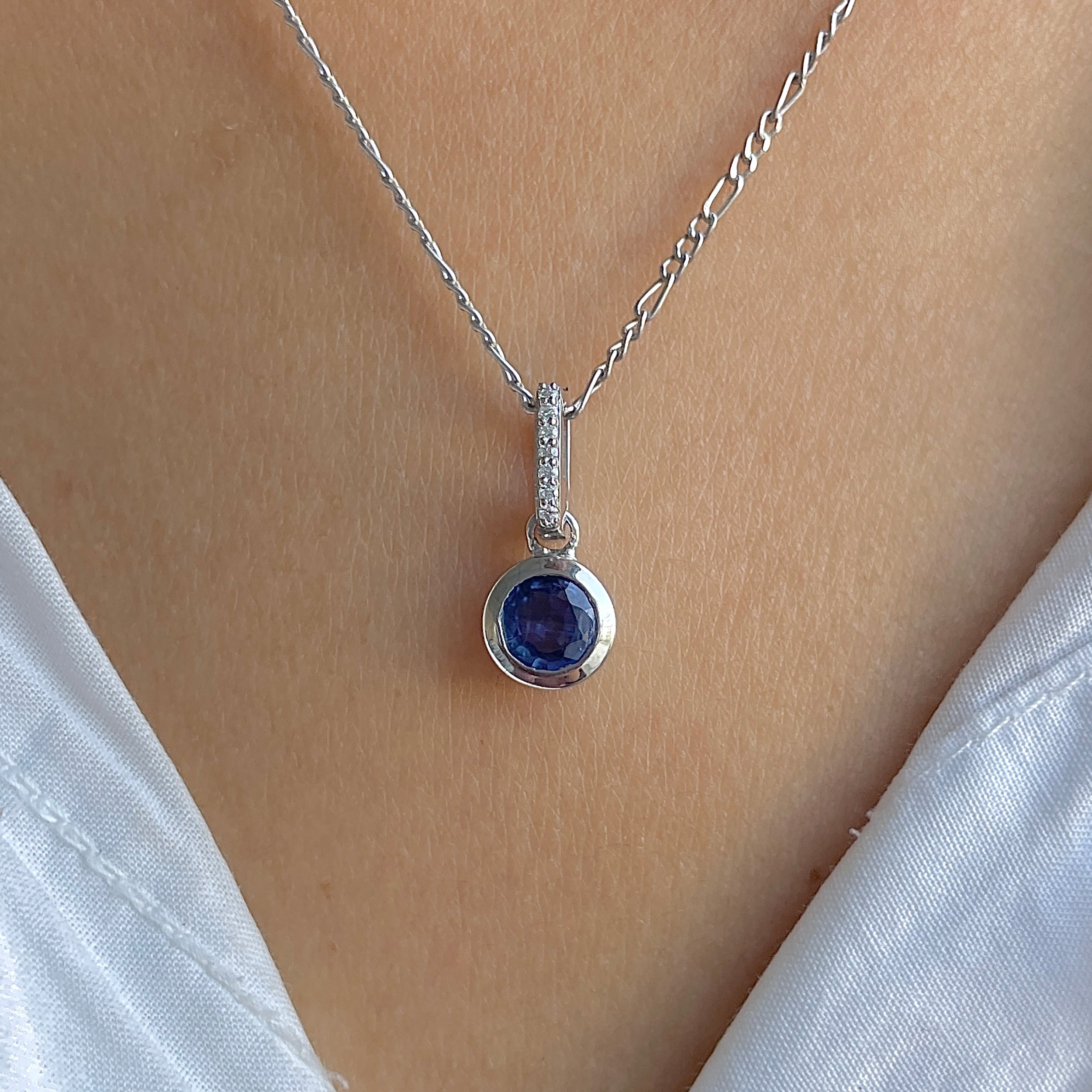 Kyanite & White Topaz Pendant-(KYN-SP-958.)