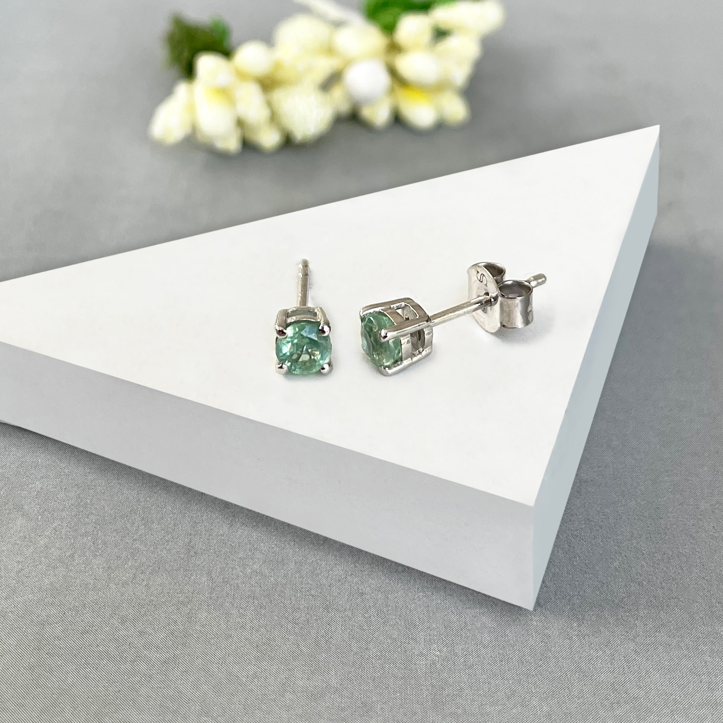 Green Kyanite Stud Earring-(KYN-SE-1023-G.)