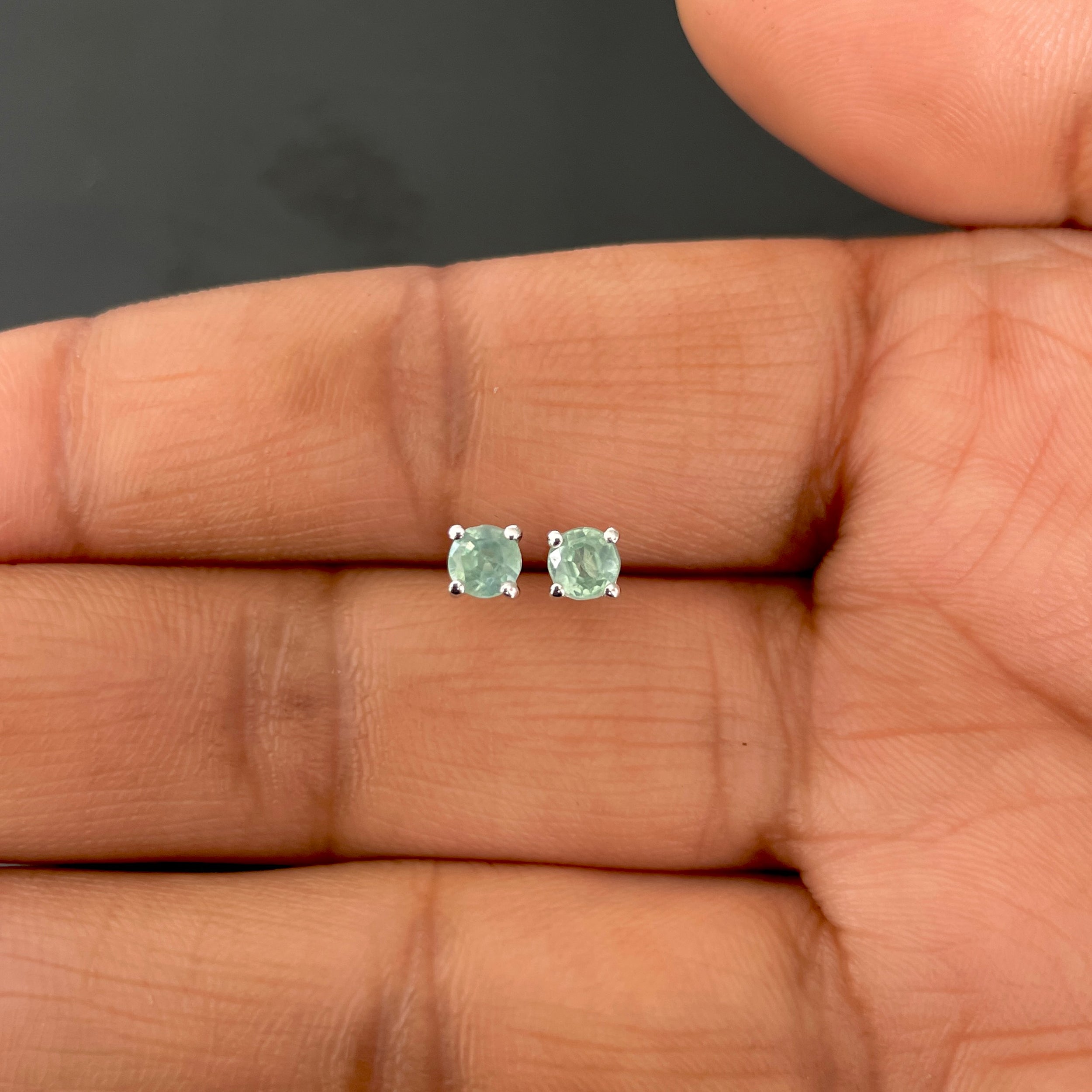 Green Kyanite Stud Earring-(KYN-SE-1023-G.)