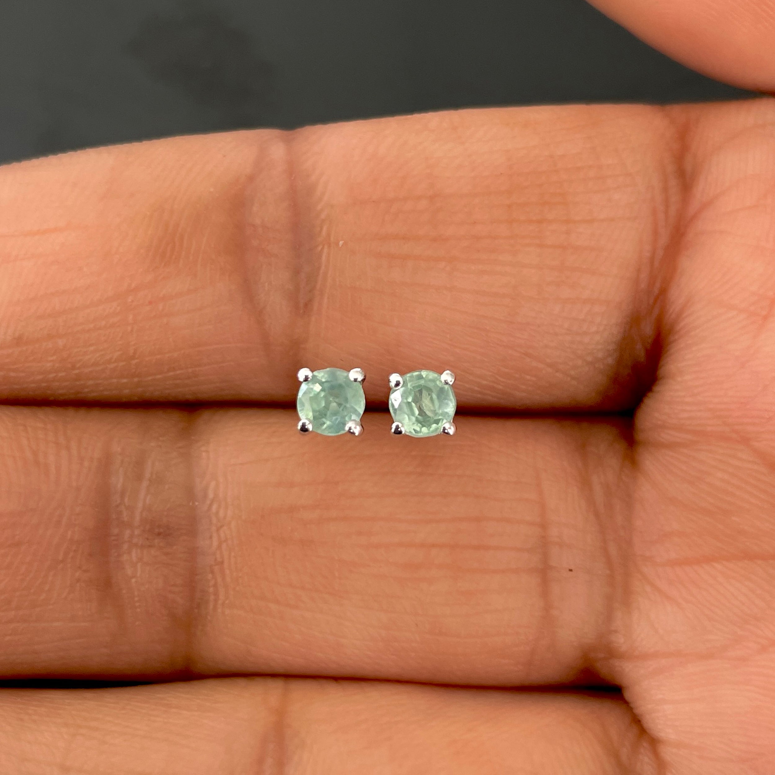 Green Kyanite Stud Earring-(KYN-SE-1023-G.)