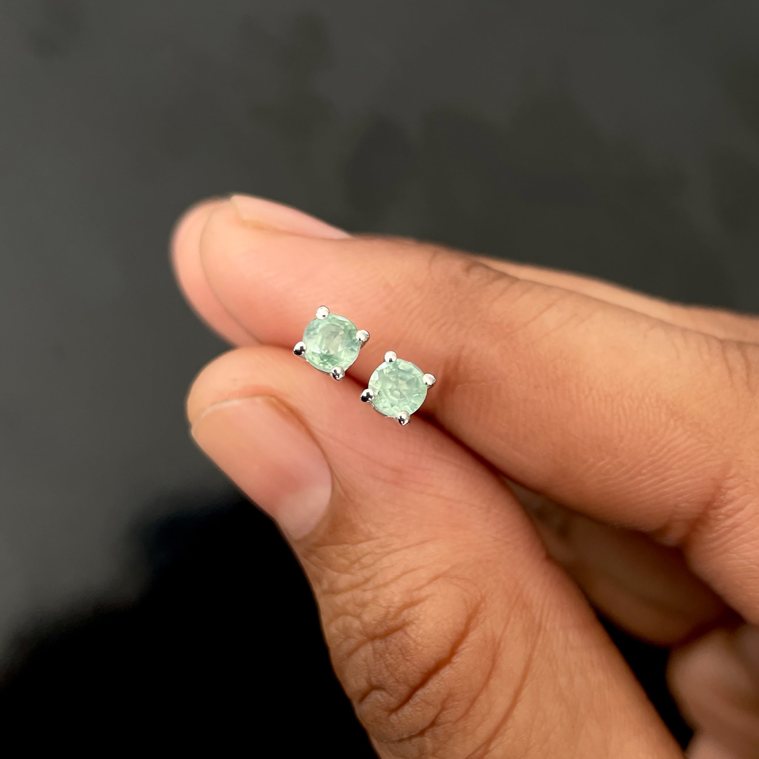 Green Kyanite Stud Earring-(KYN-SE-1023-G.)