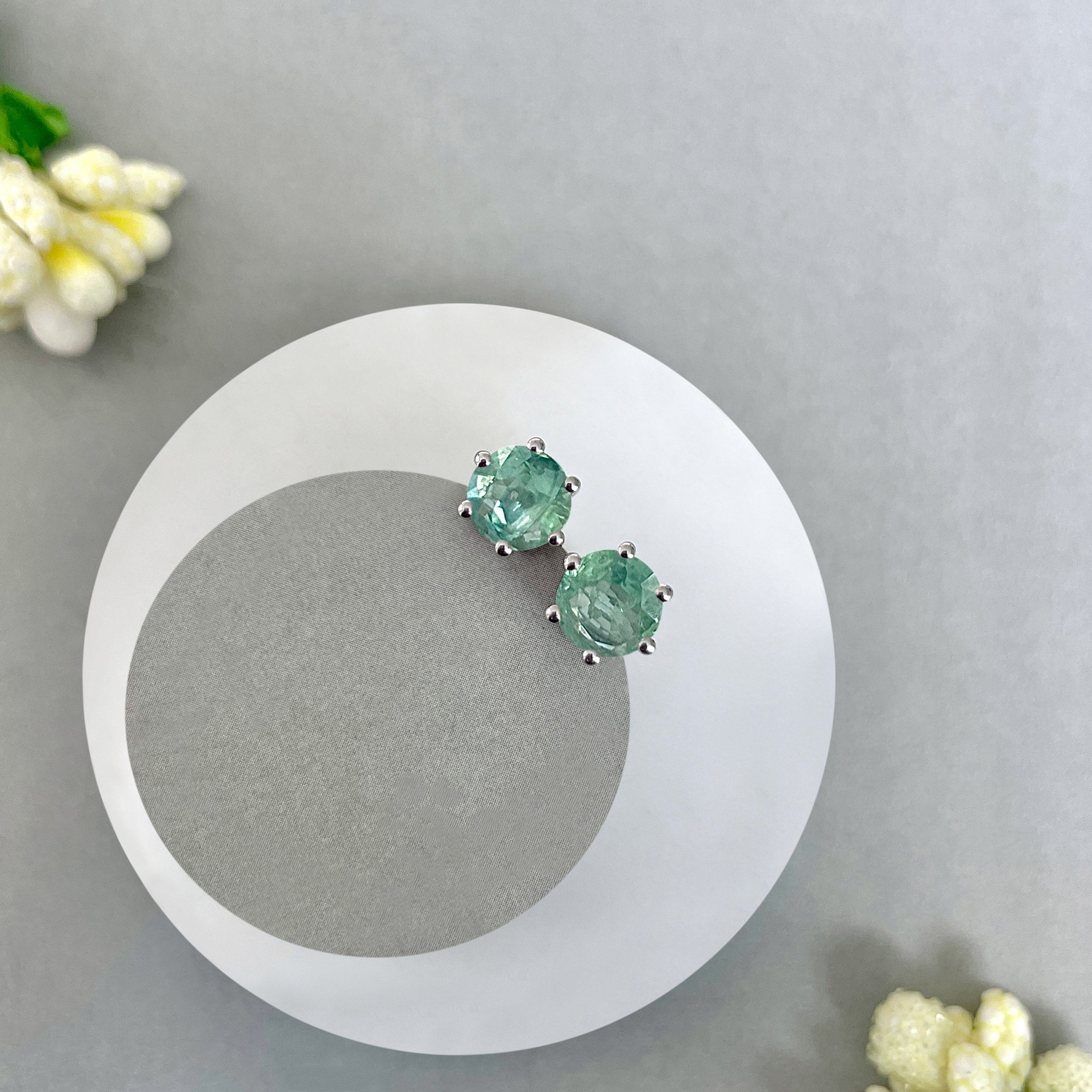 Green Kyanite Stud Earring-(KYN-SE-1024-G.)