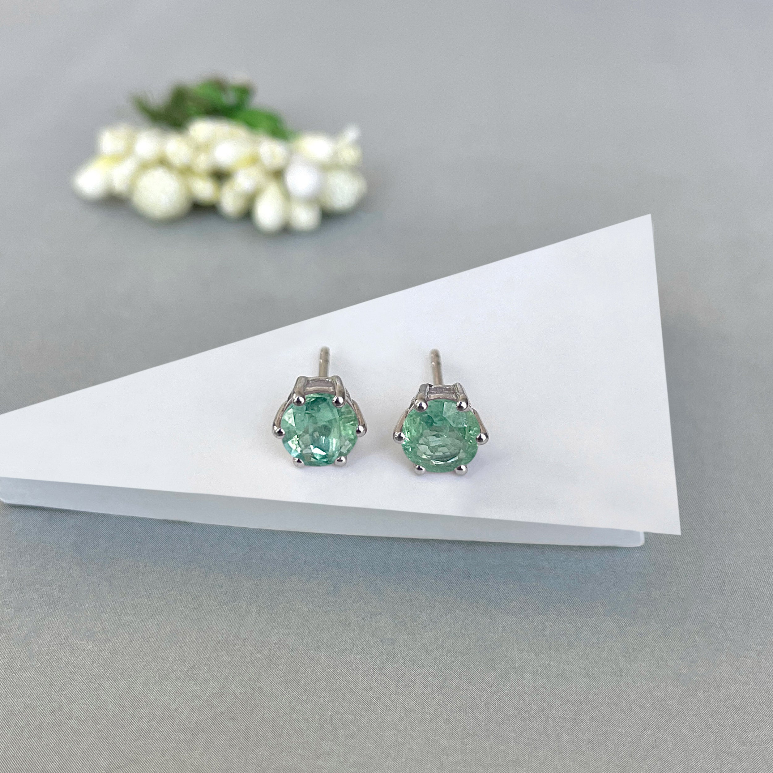 Green Kyanite Stud Earring-(GKY-SE-1024.)